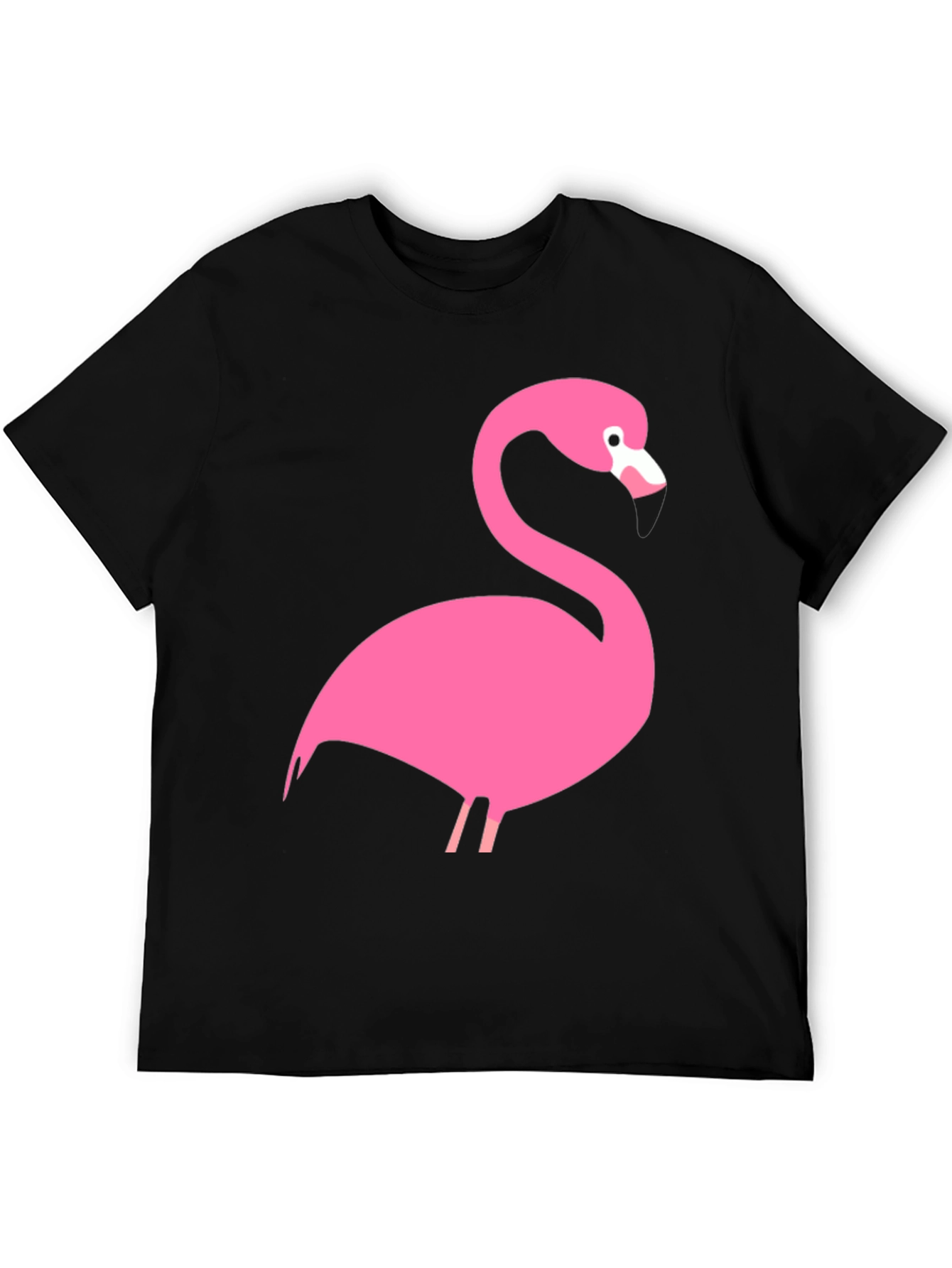 Pink Flamingo Graphic Black T-Shirt