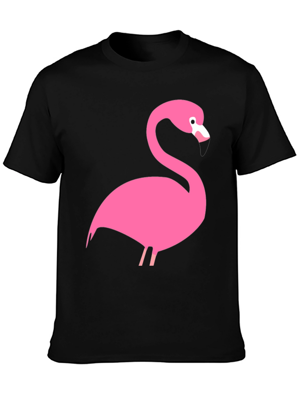 Pink Flamingo Graphic Black T-Shirt