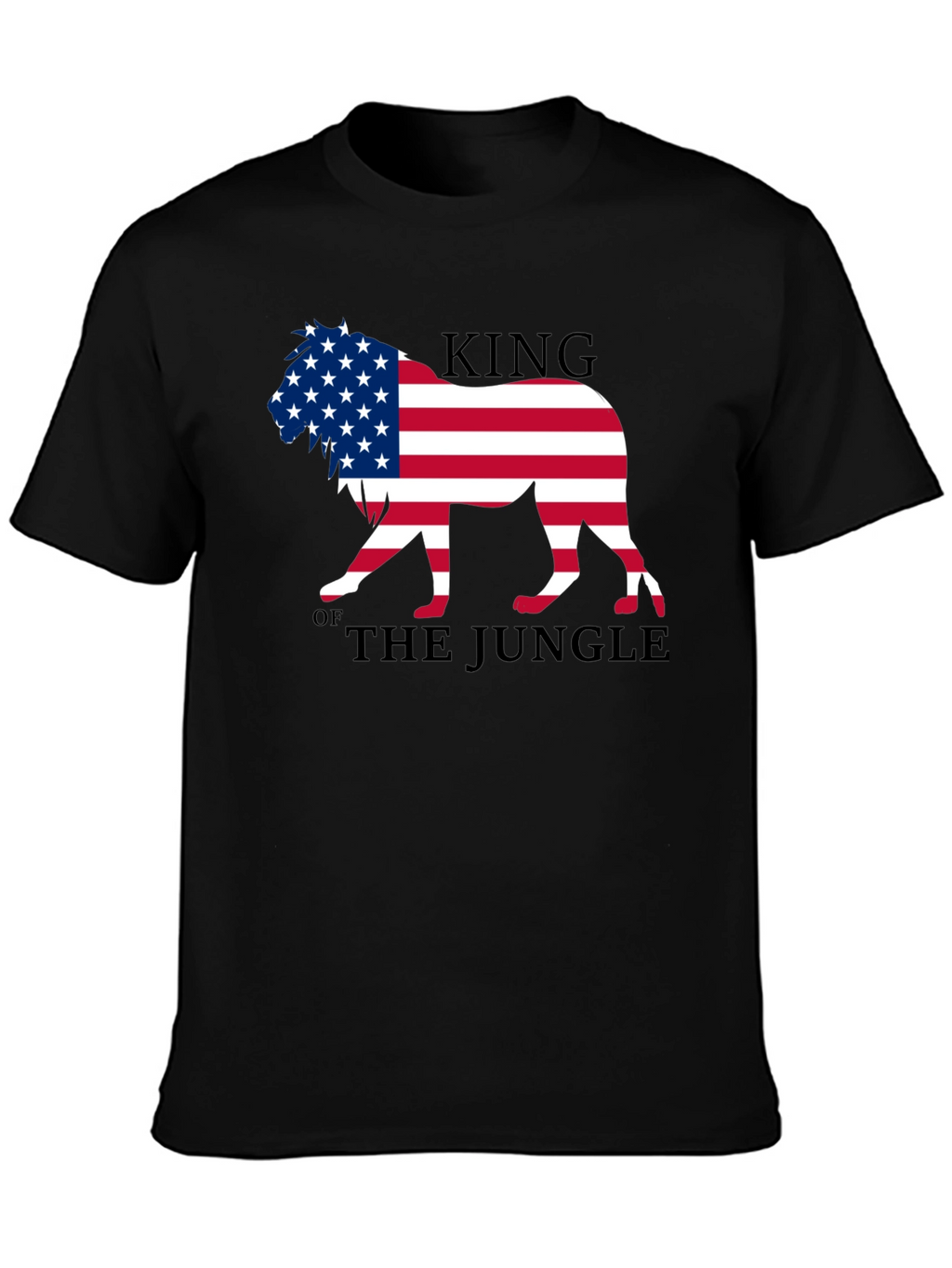 King of the Jungle American Flag Lion Graphic T-Shirt