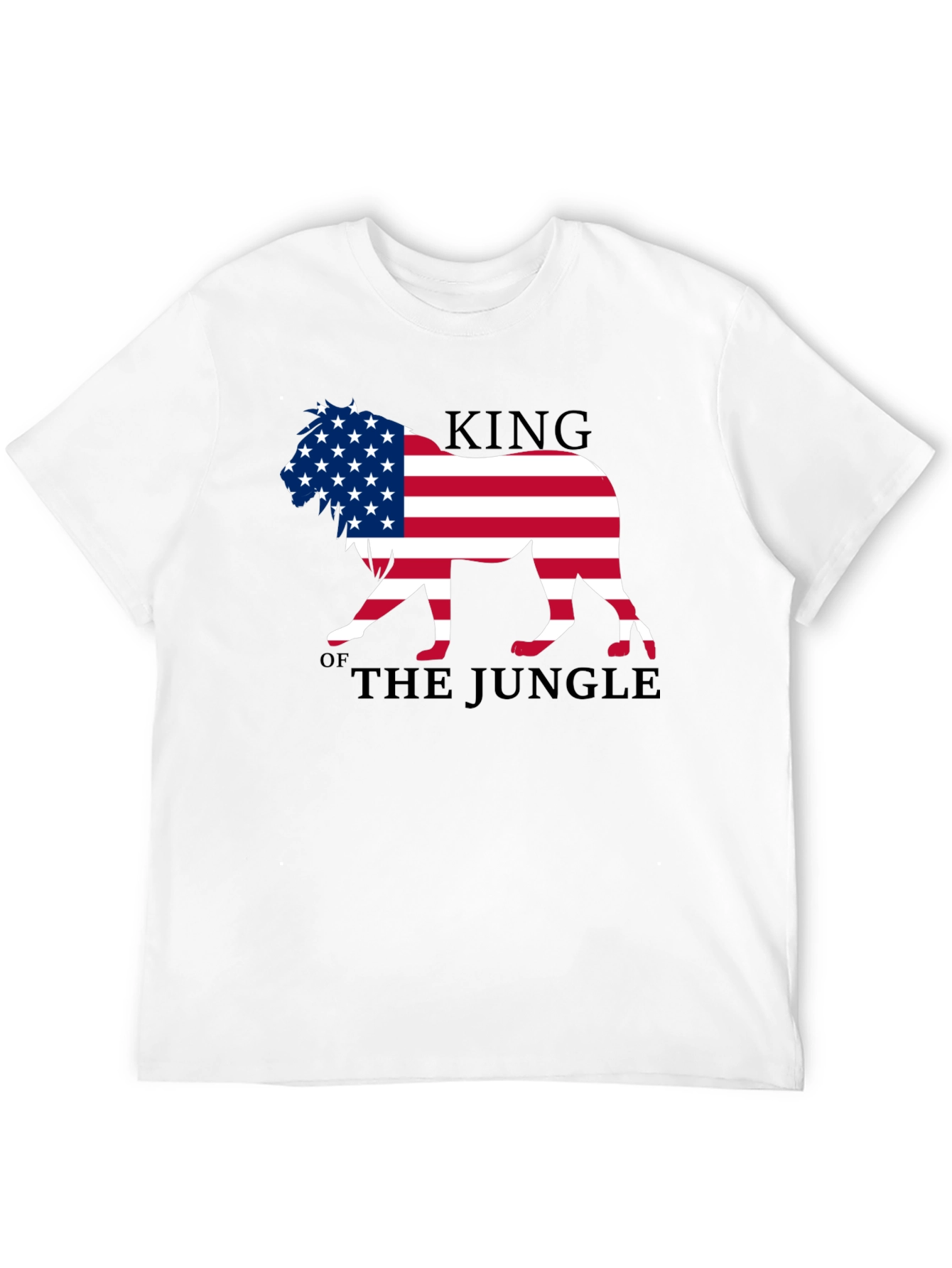 King of the Jungle American Flag Lion Graphic T-Shirt