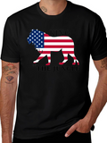 King of the Jungle American Flag Lion Graphic T-Shirt