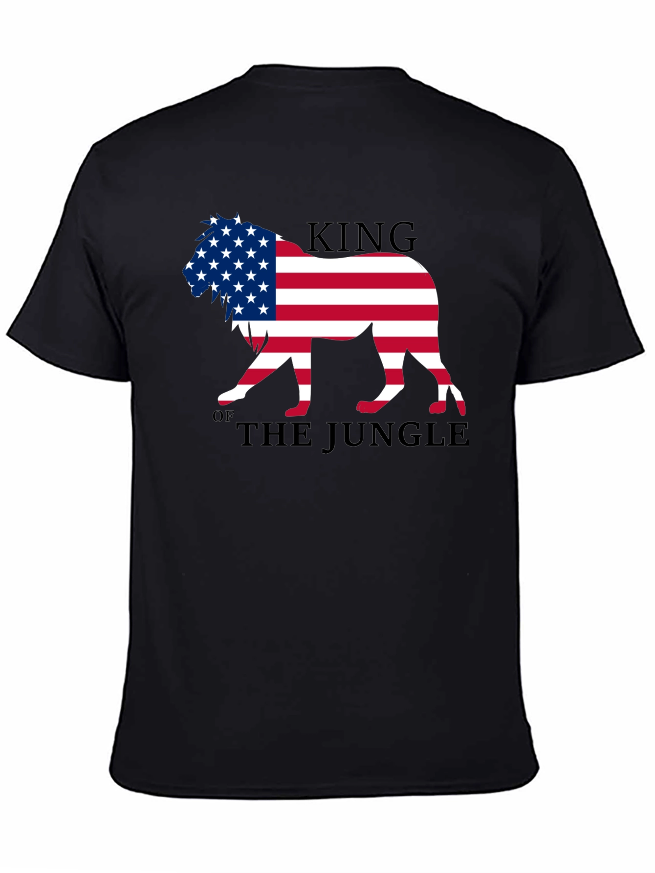 King of the Jungle American Flag Lion Graphic T-Shirt