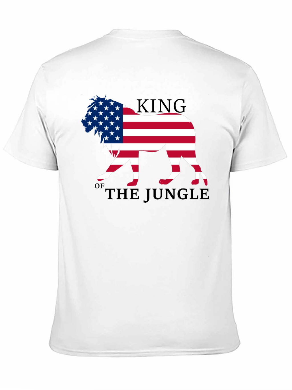 King of the Jungle American Flag Lion Graphic T-Shirt