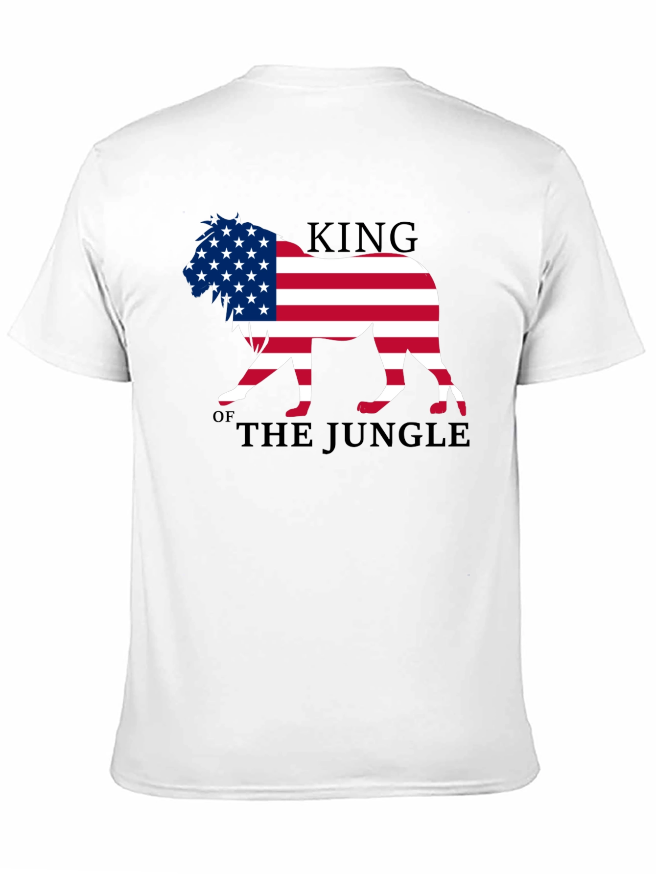 King of the Jungle American Flag Lion Graphic T-Shirt