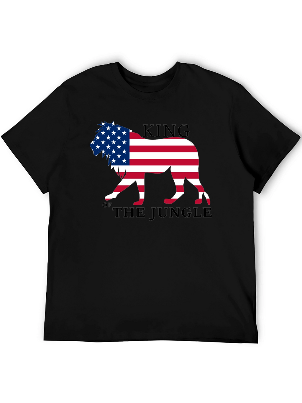 King of the Jungle American Flag Lion Graphic T-Shirt