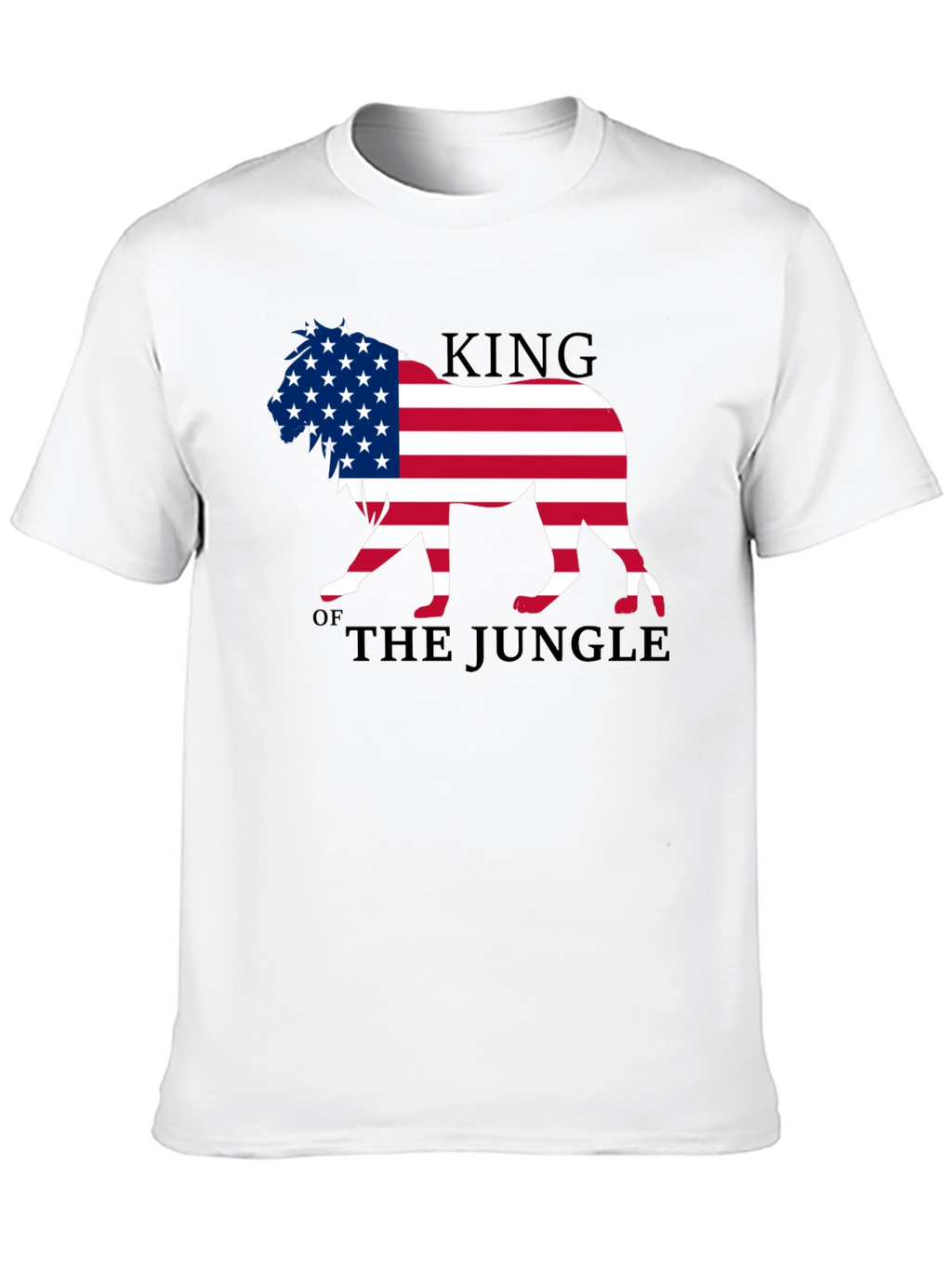 King of the Jungle American Flag Lion Graphic T-Shirt
