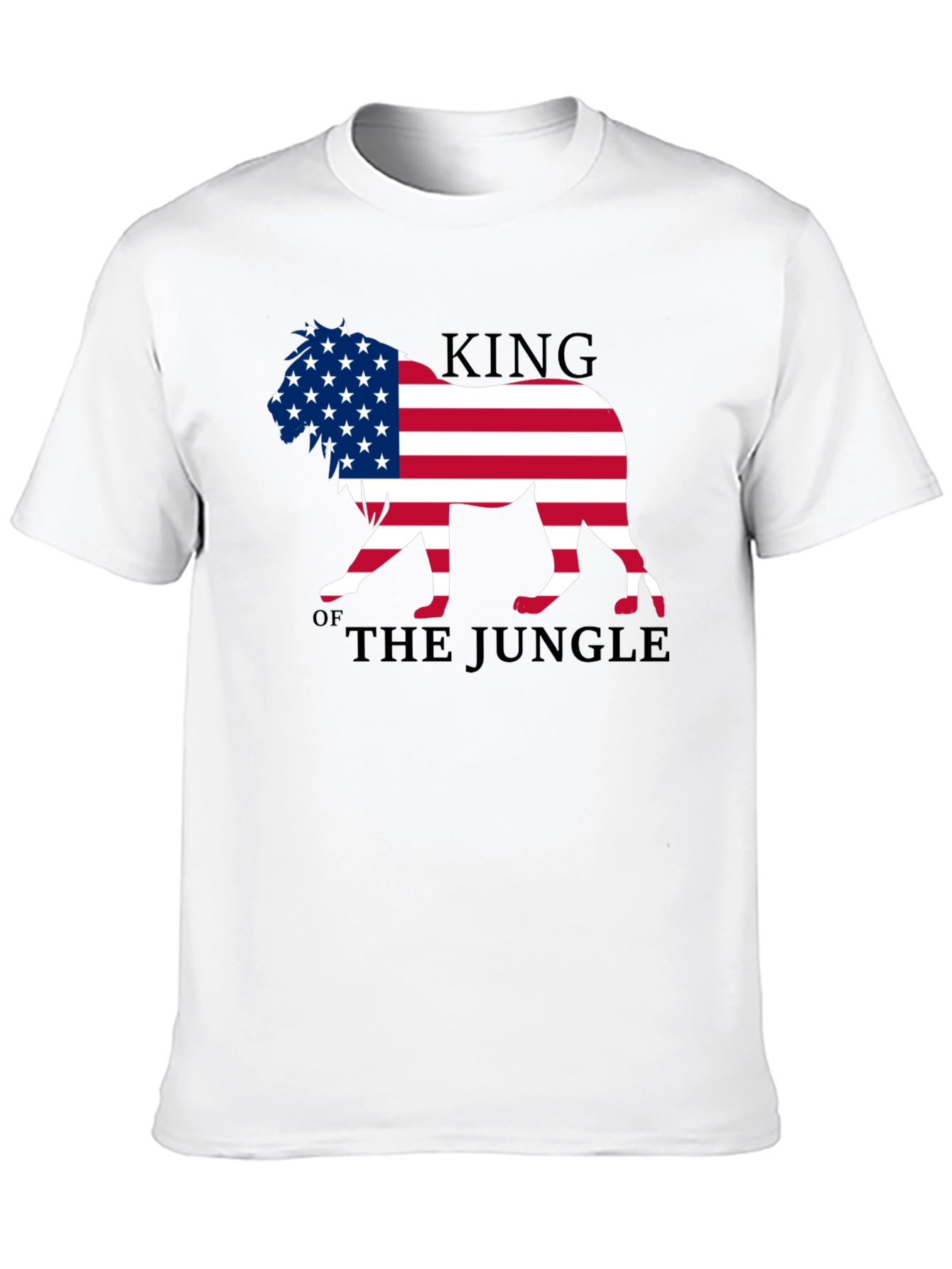 King of the Jungle American Flag Lion Graphic T-Shirt