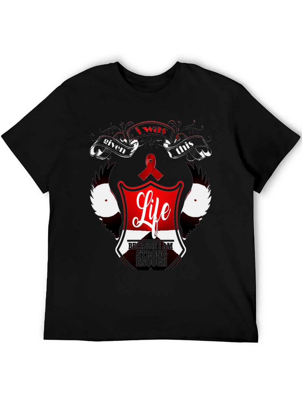 Inspirational Life Graphic Black T-Shirt