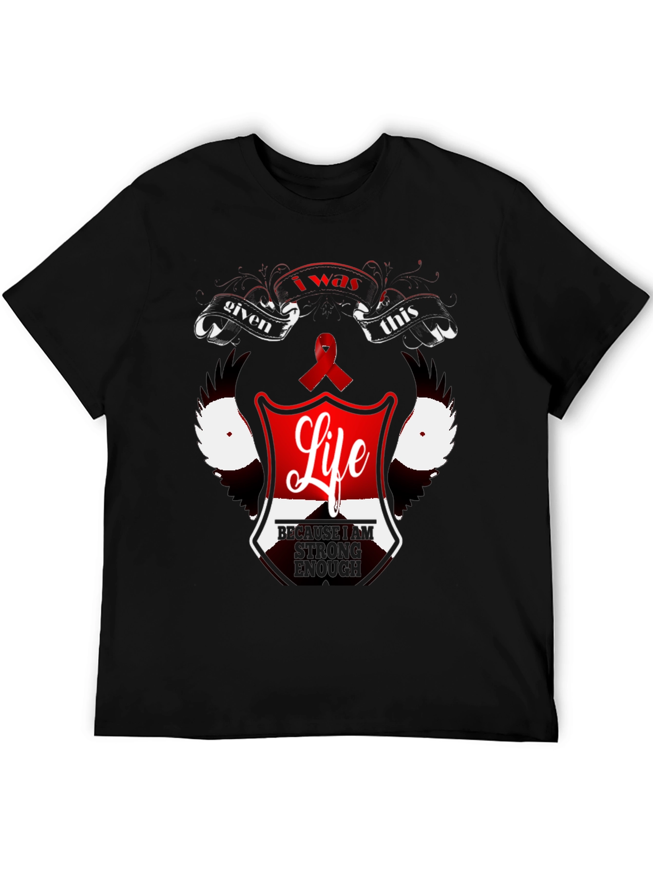 Inspirational Life Graphic Black T-Shirt