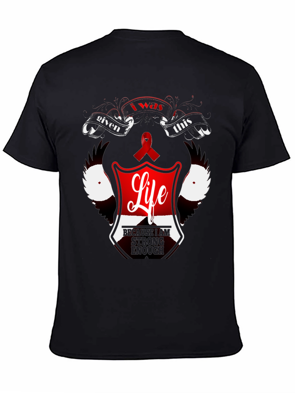 Inspirational Life Graphic Black T-Shirt