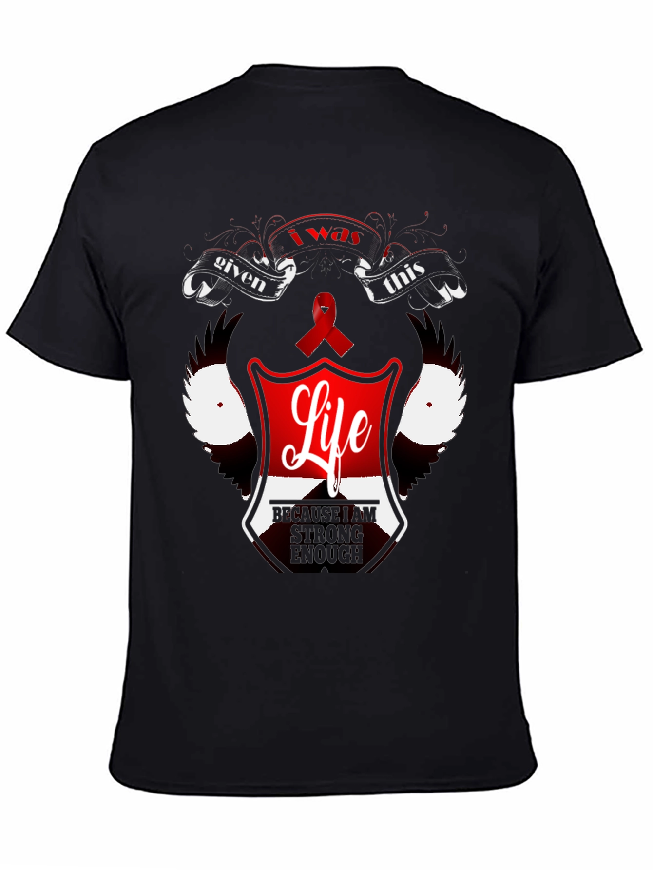Inspirational Life Graphic Black T-Shirt