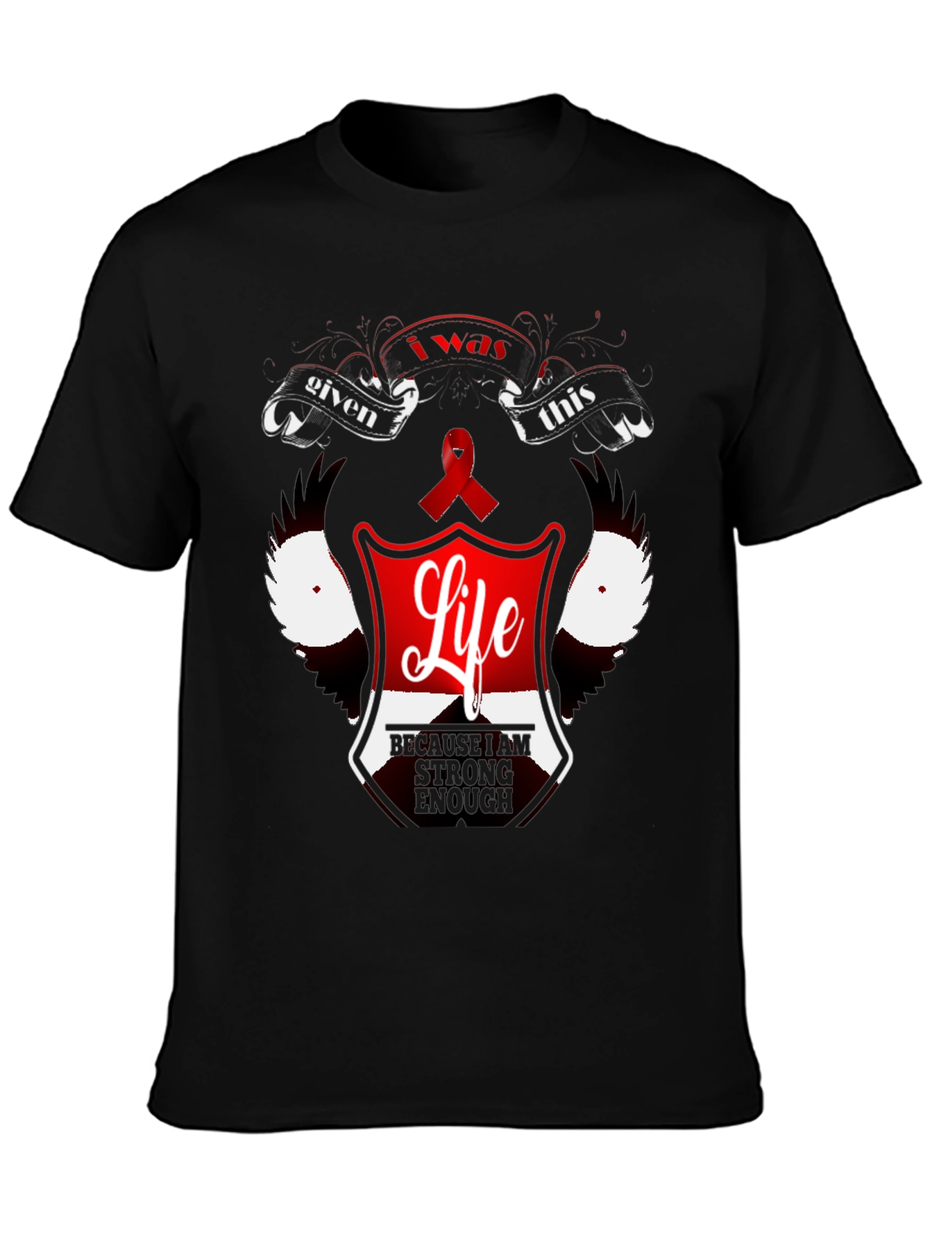 Inspirational Life Graphic Black T-Shirt