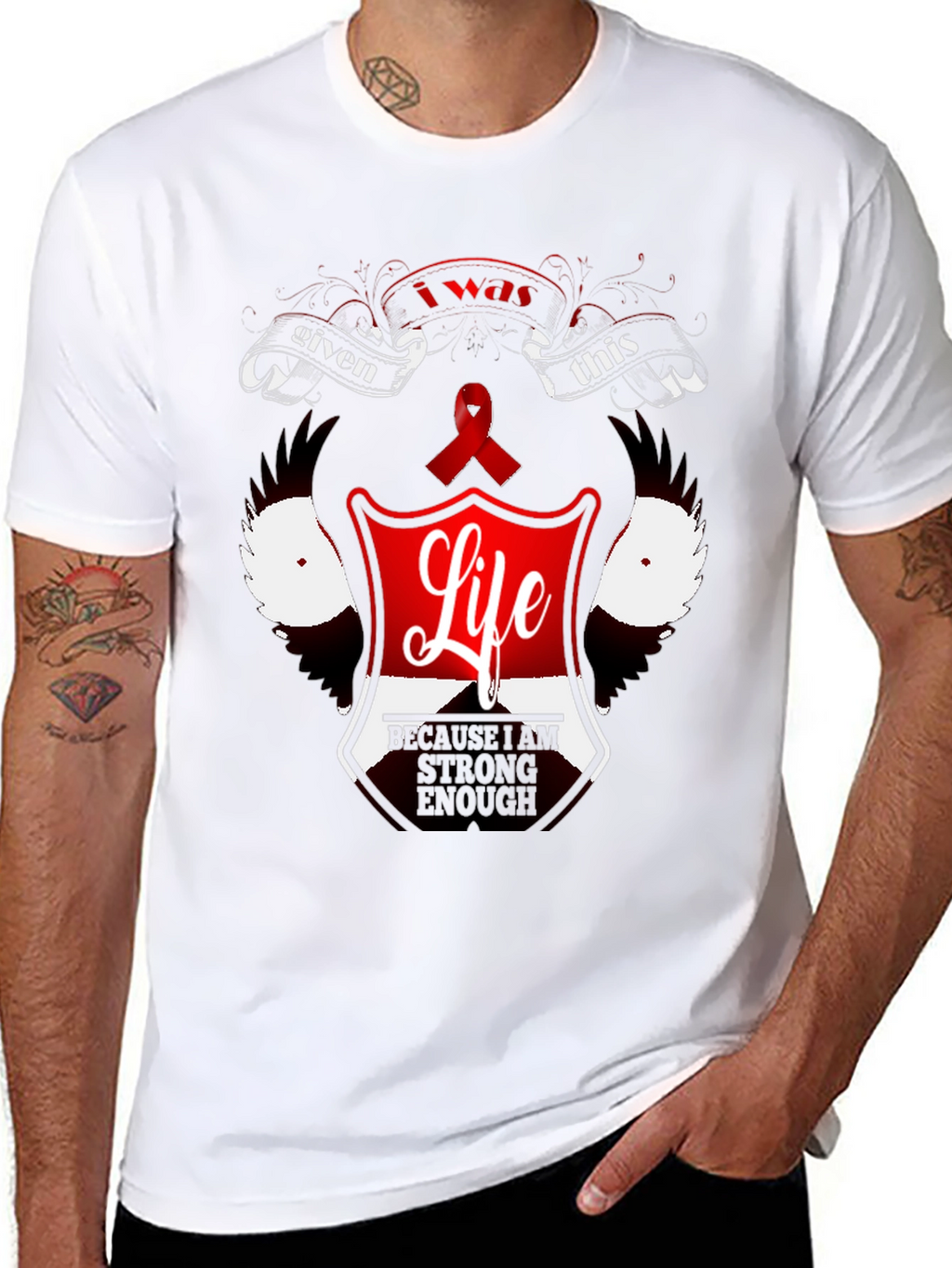 Inspirational Life Graphic Black T-Shirt