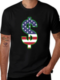 American Flag Dollar Sign Graphic T-Shirt