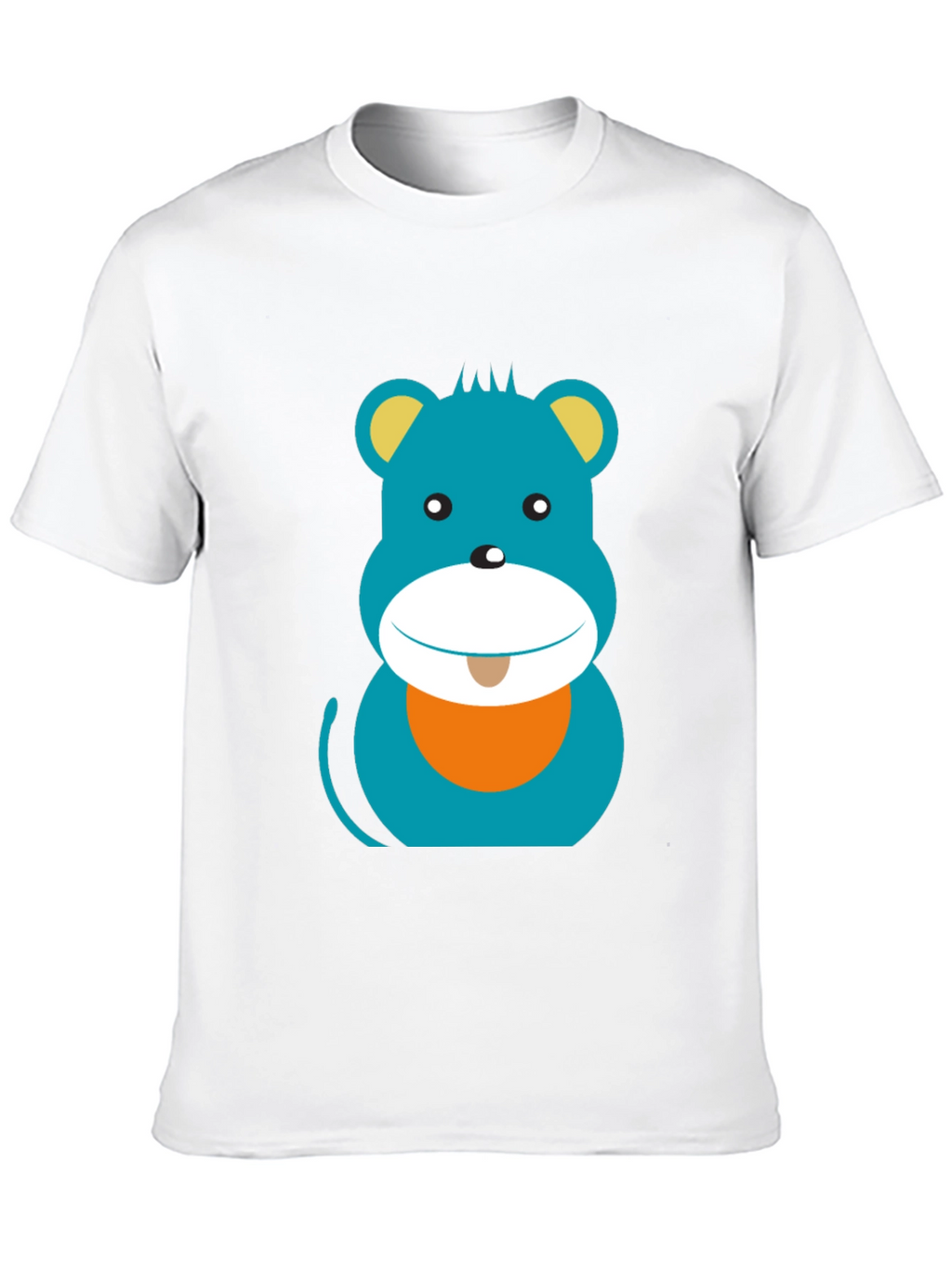 Cartoon Bear Graphic Print Black T-Shirt