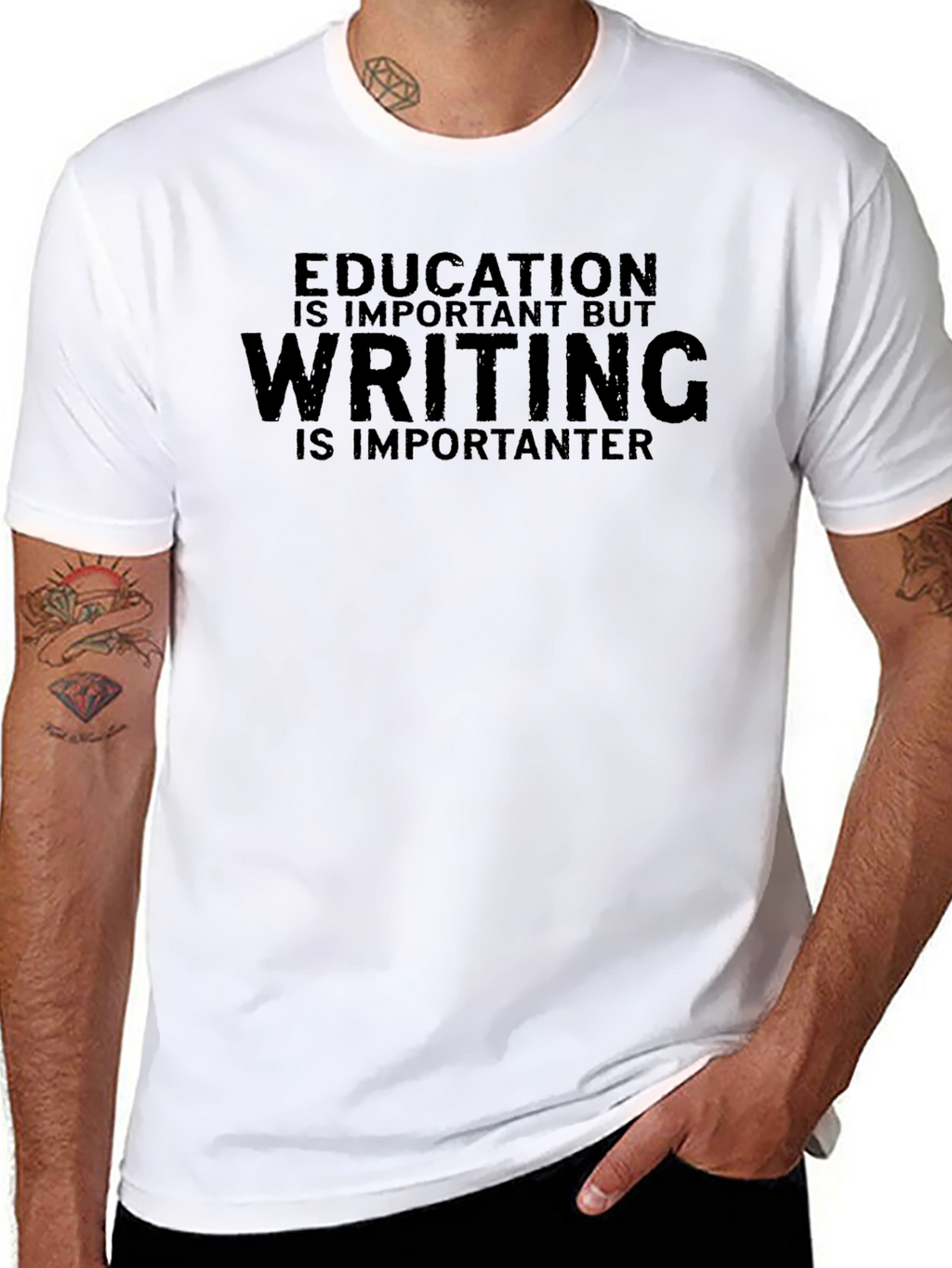 Education vs. Writing Graphic T-Shirt