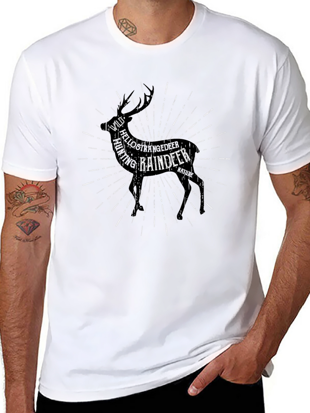 Reindeer Graphic Tee - Wild & Free Black T-Shirt