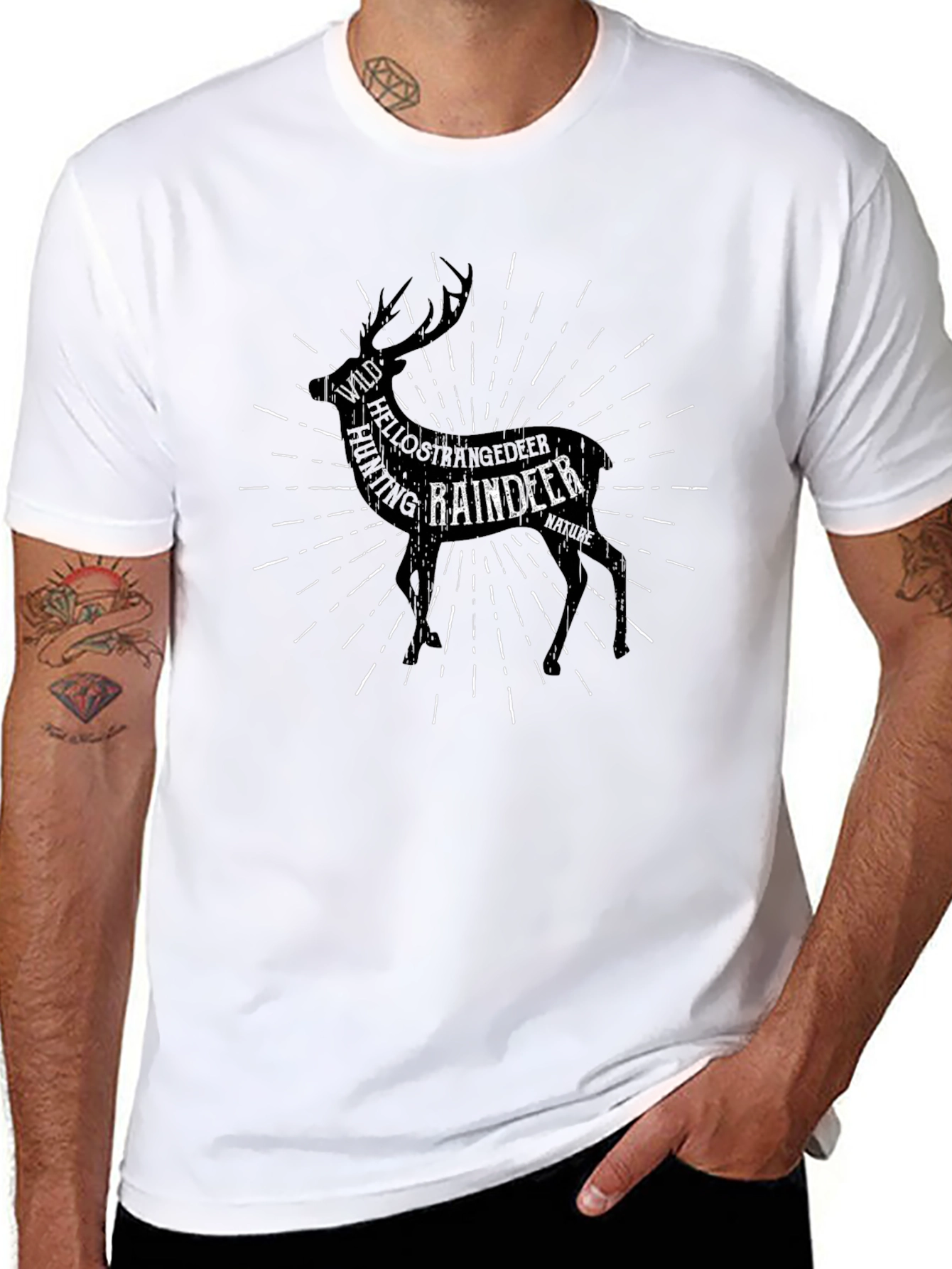 Reindeer Graphic Tee - Wild & Free Black T-Shirt