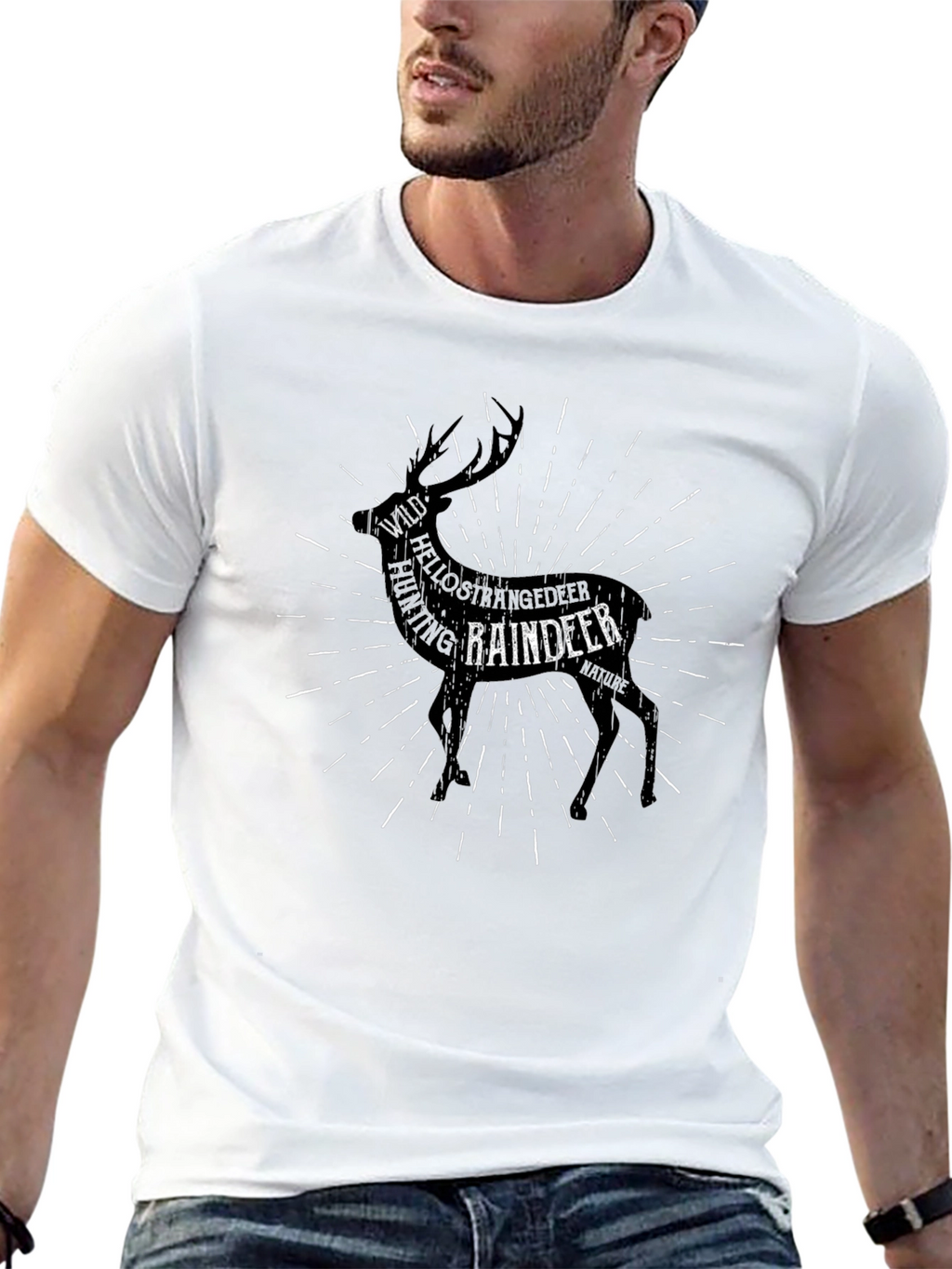 Reindeer Graphic Tee - Wild & Free Black T-Shirt