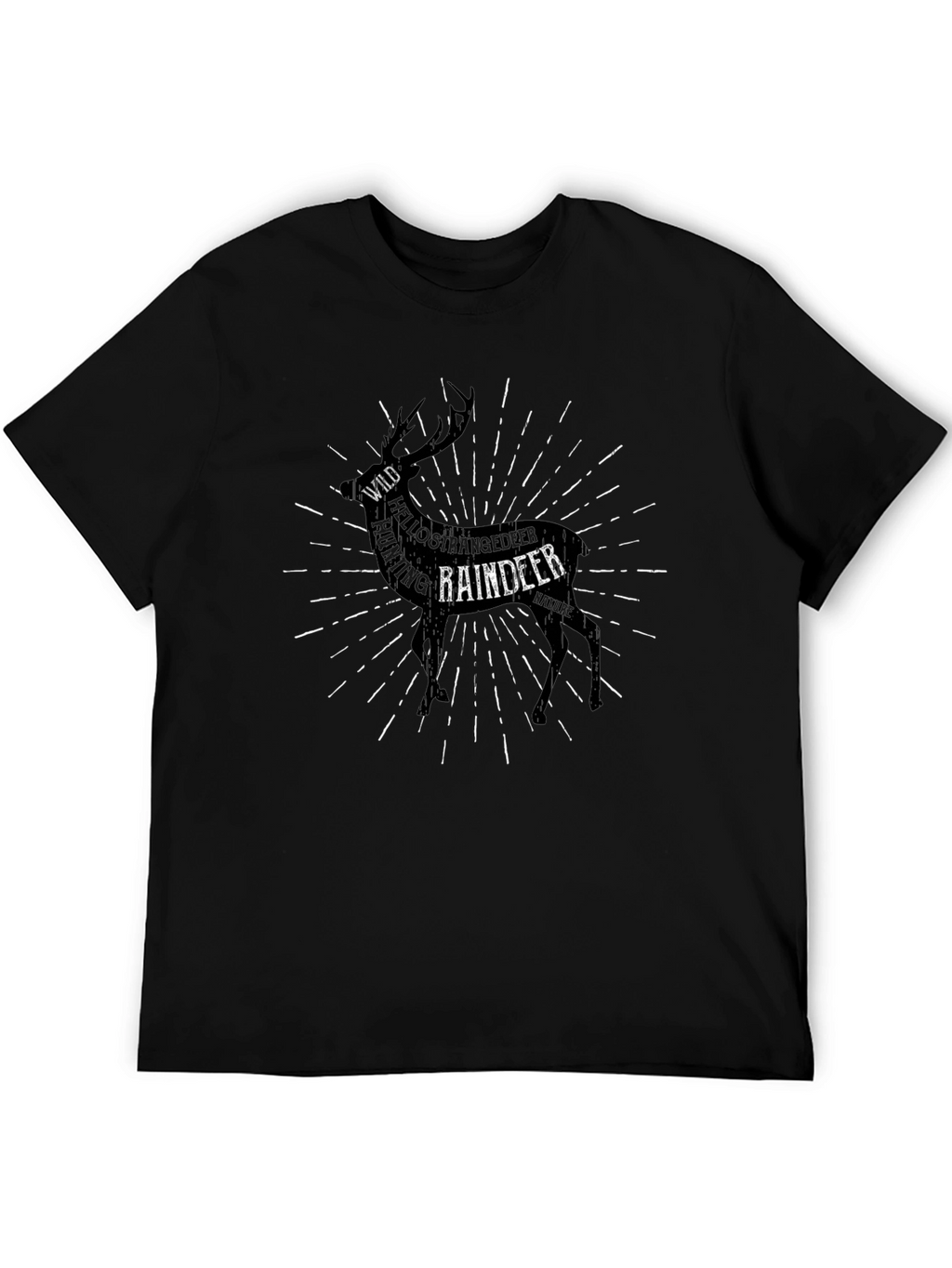 Reindeer Graphic Tee - Wild & Free Black T-Shirt
