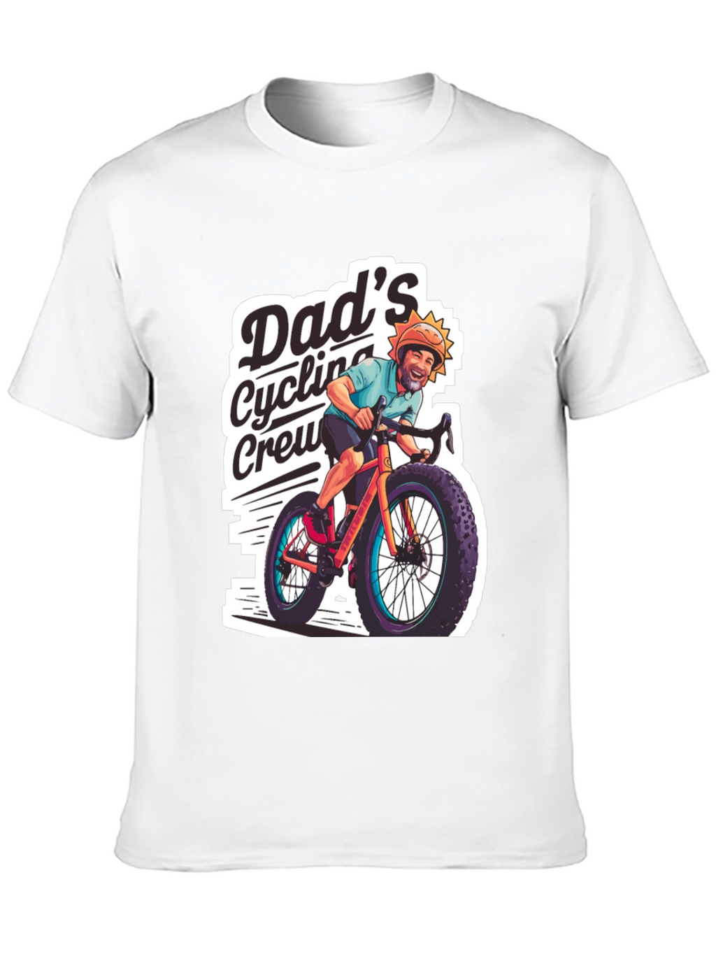 Dads Cycling Crew Black Graphic Tee