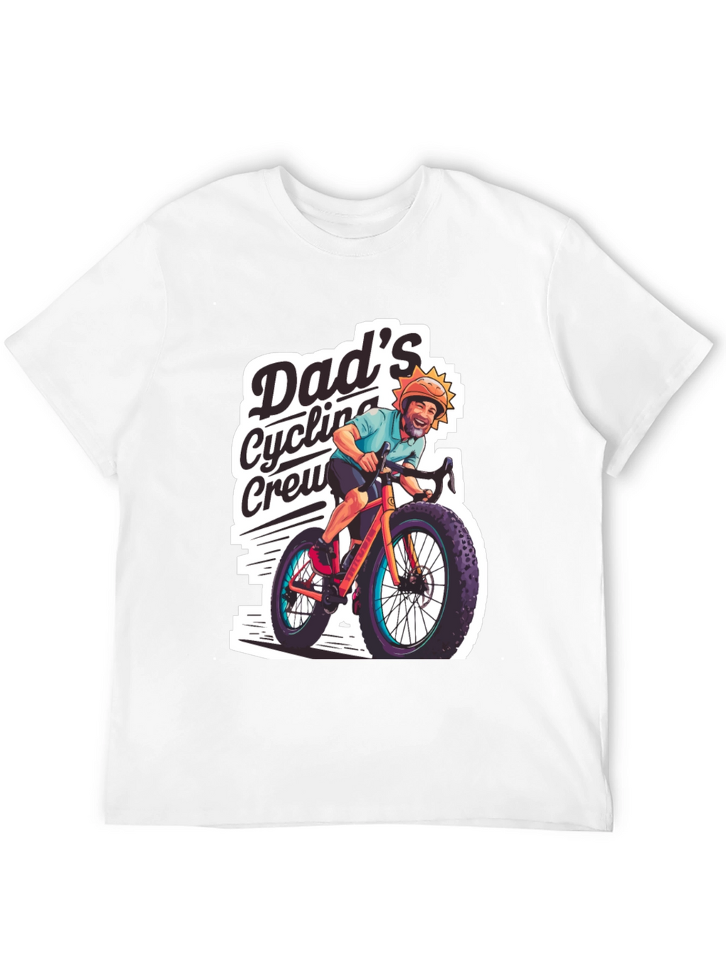 Dads Cycling Crew Black Graphic Tee