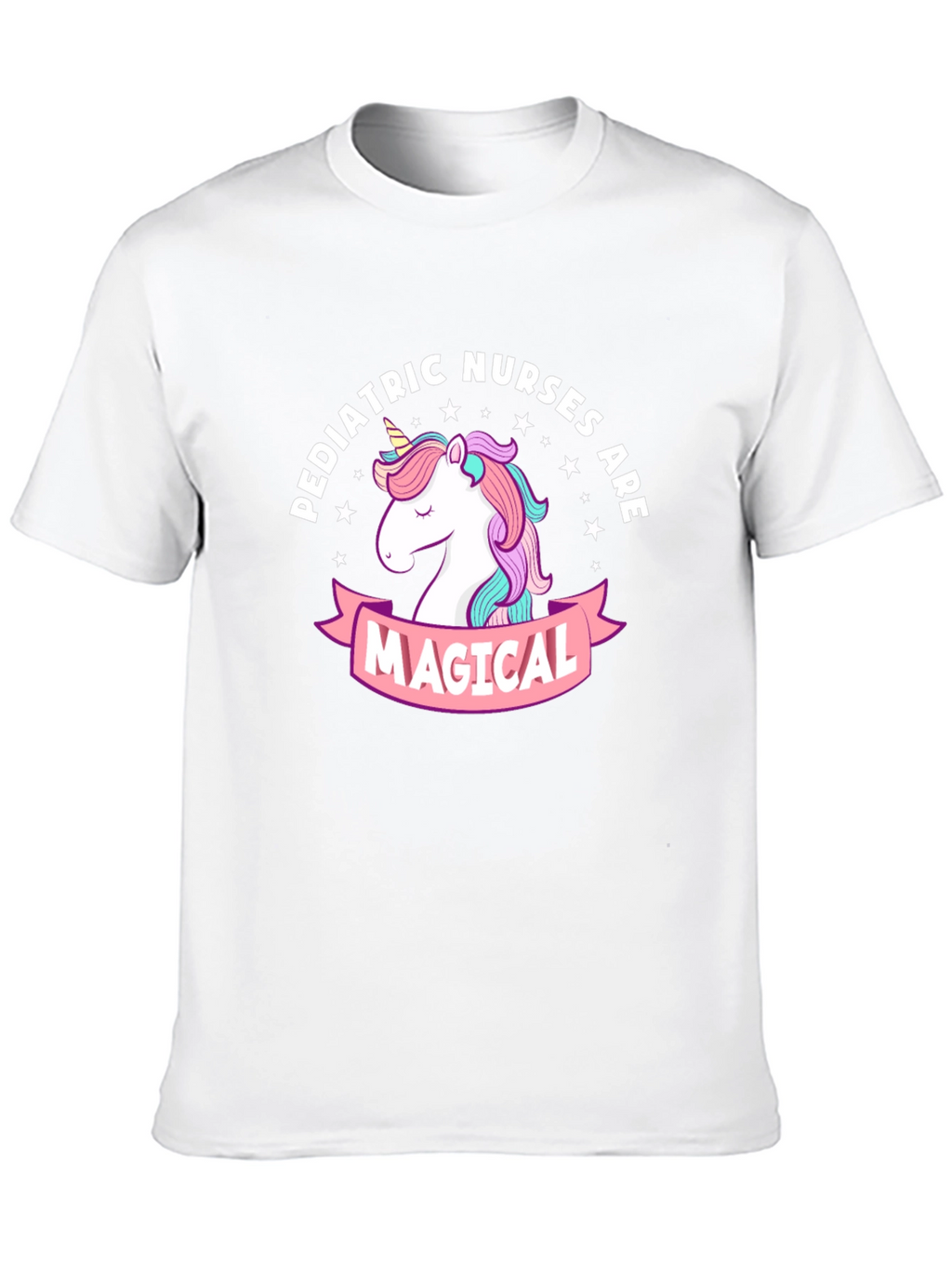 Pediatric Nurses Magical Unicorn Black T-Shirt
