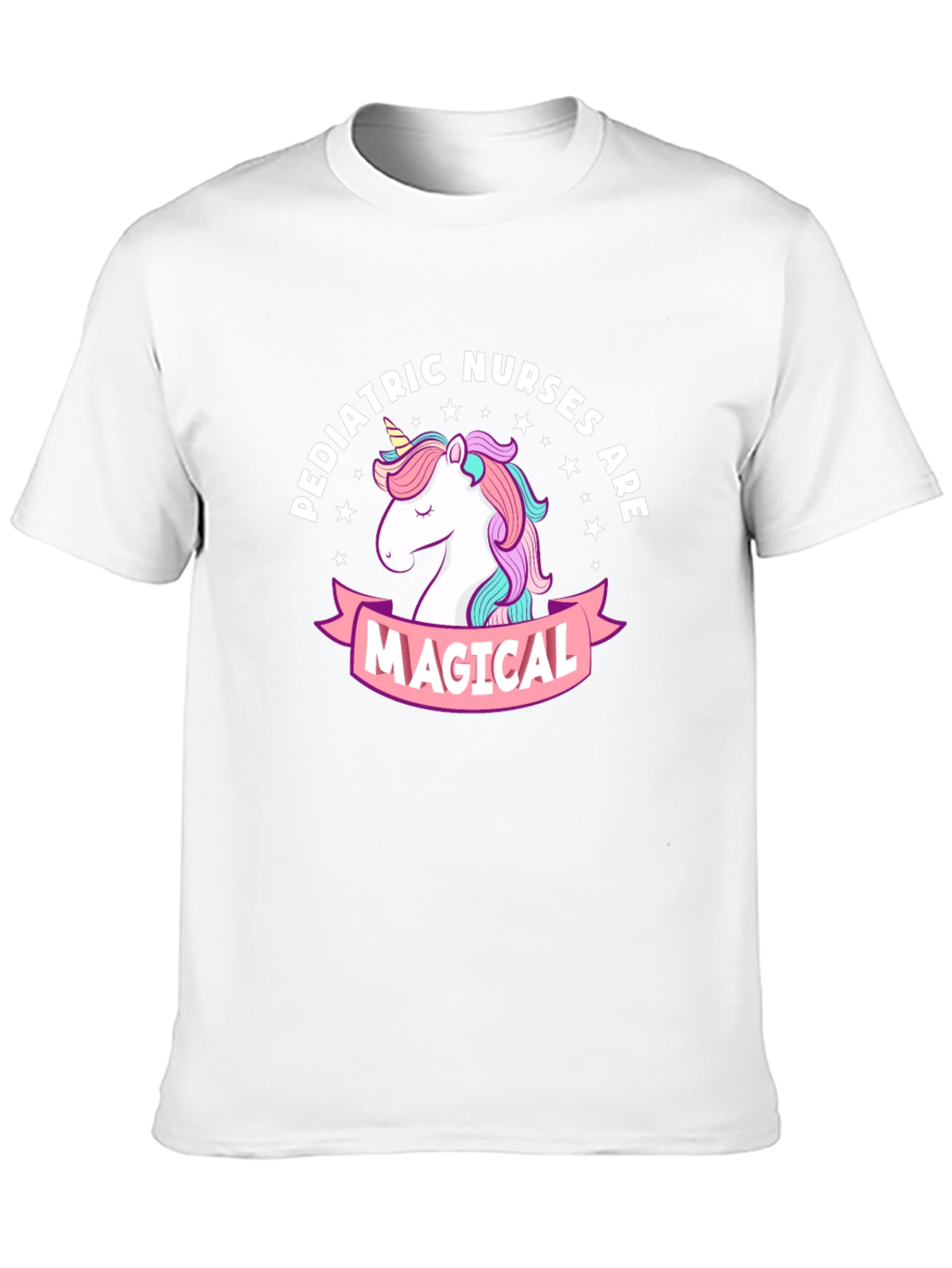 Pediatric Nurses Magical Unicorn Black T-Shirt