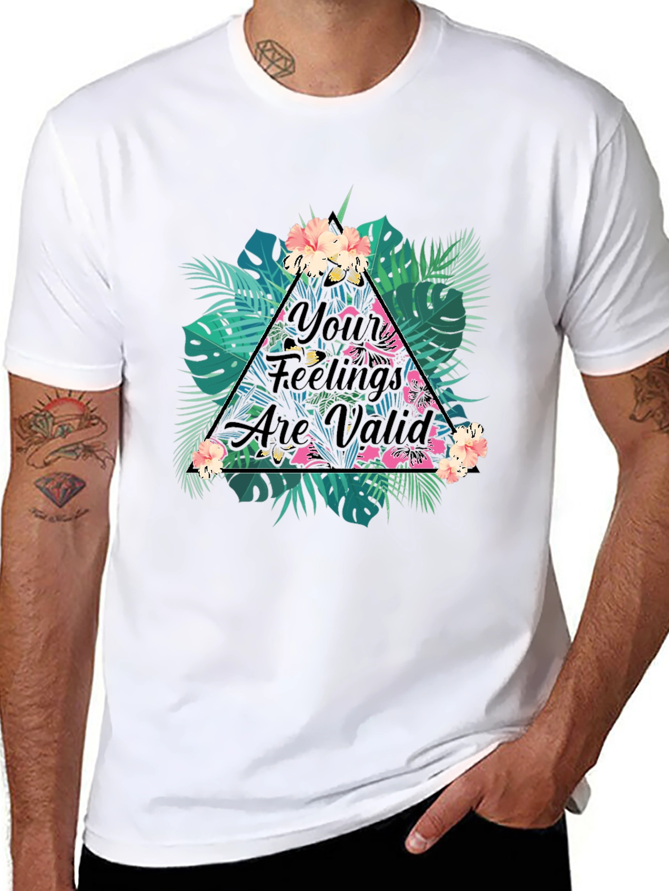 Tropical Floral Your Feelings Are Valid Graphic Tee