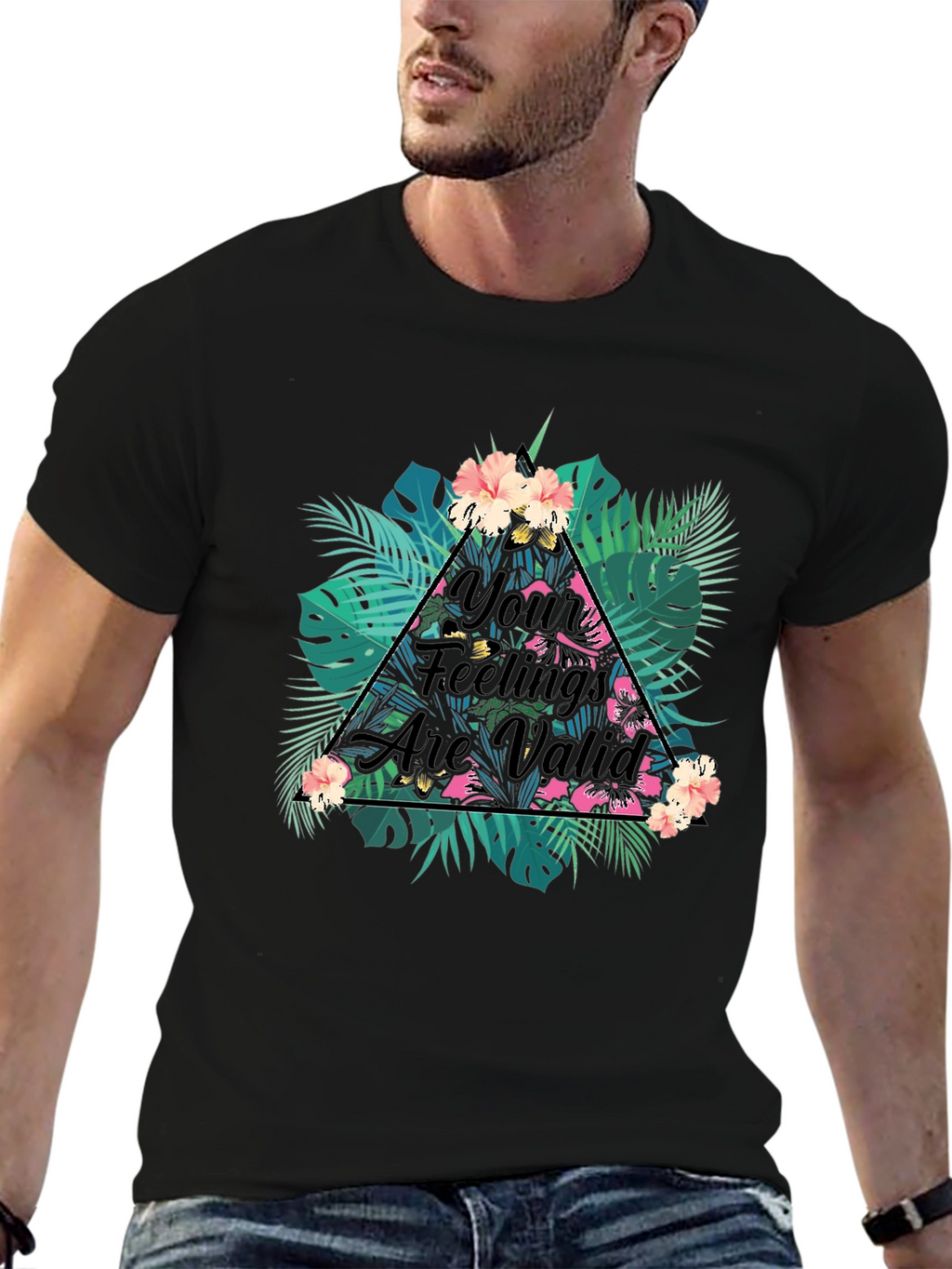 Tropical Floral Your Feelings Are Valid Graphic Tee