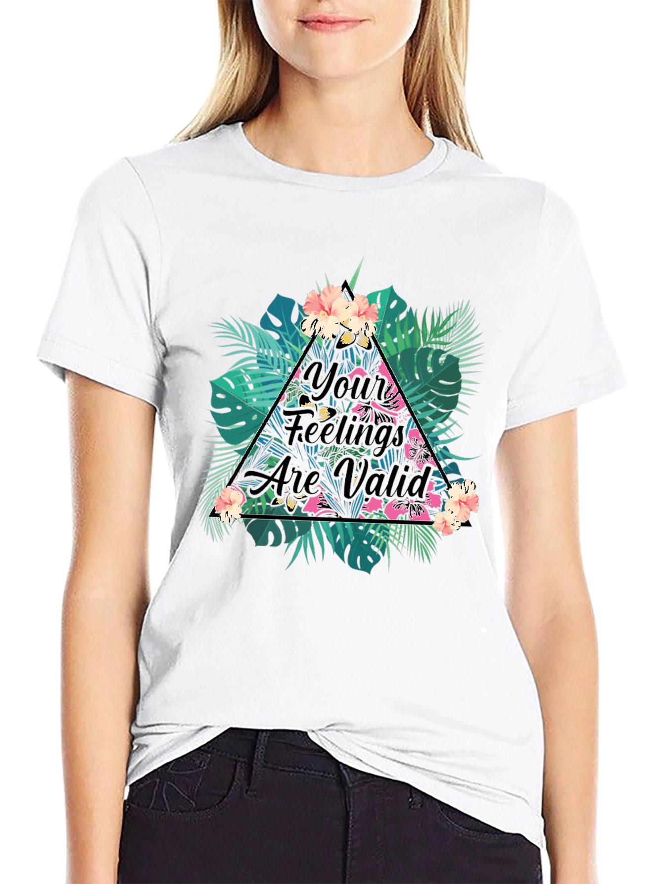 Tropical Floral Your Feelings Are Valid Graphic Tee