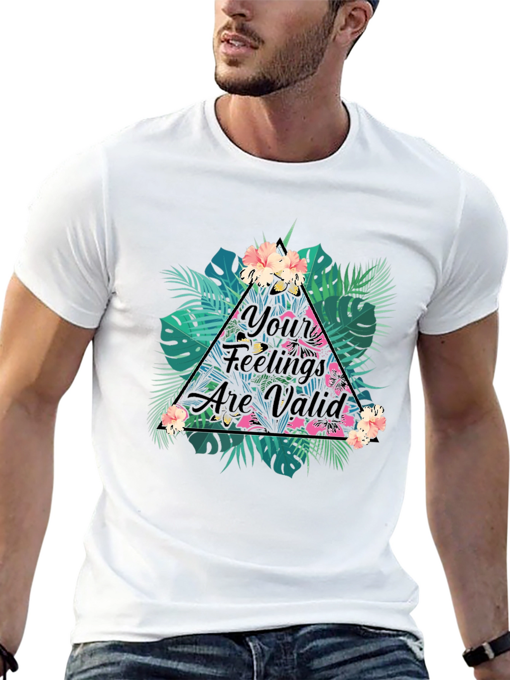 Tropical Floral Your Feelings Are Valid Graphic Tee