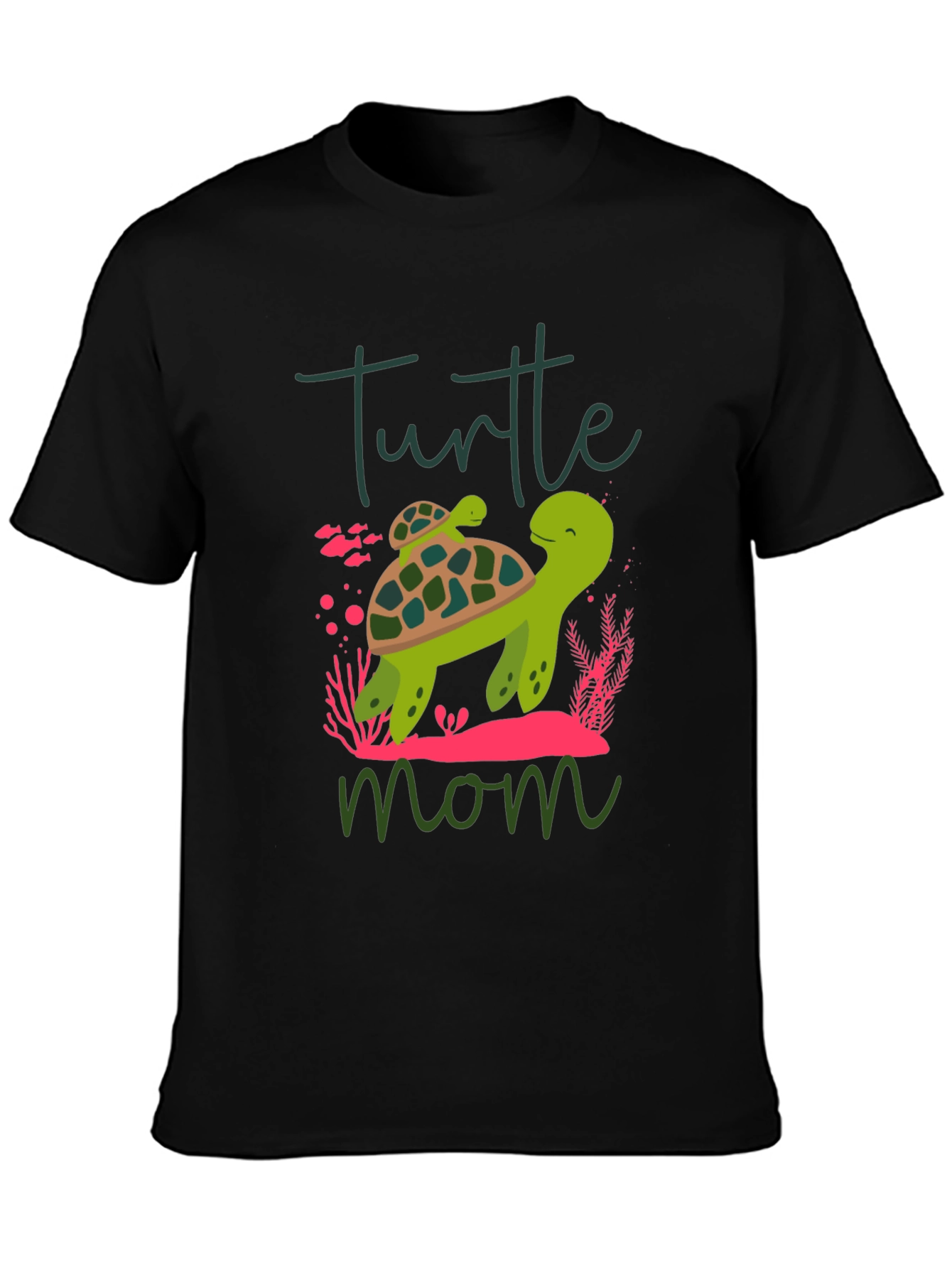 Turtle Mom Graphic T-Shirt Cute Animal Tee