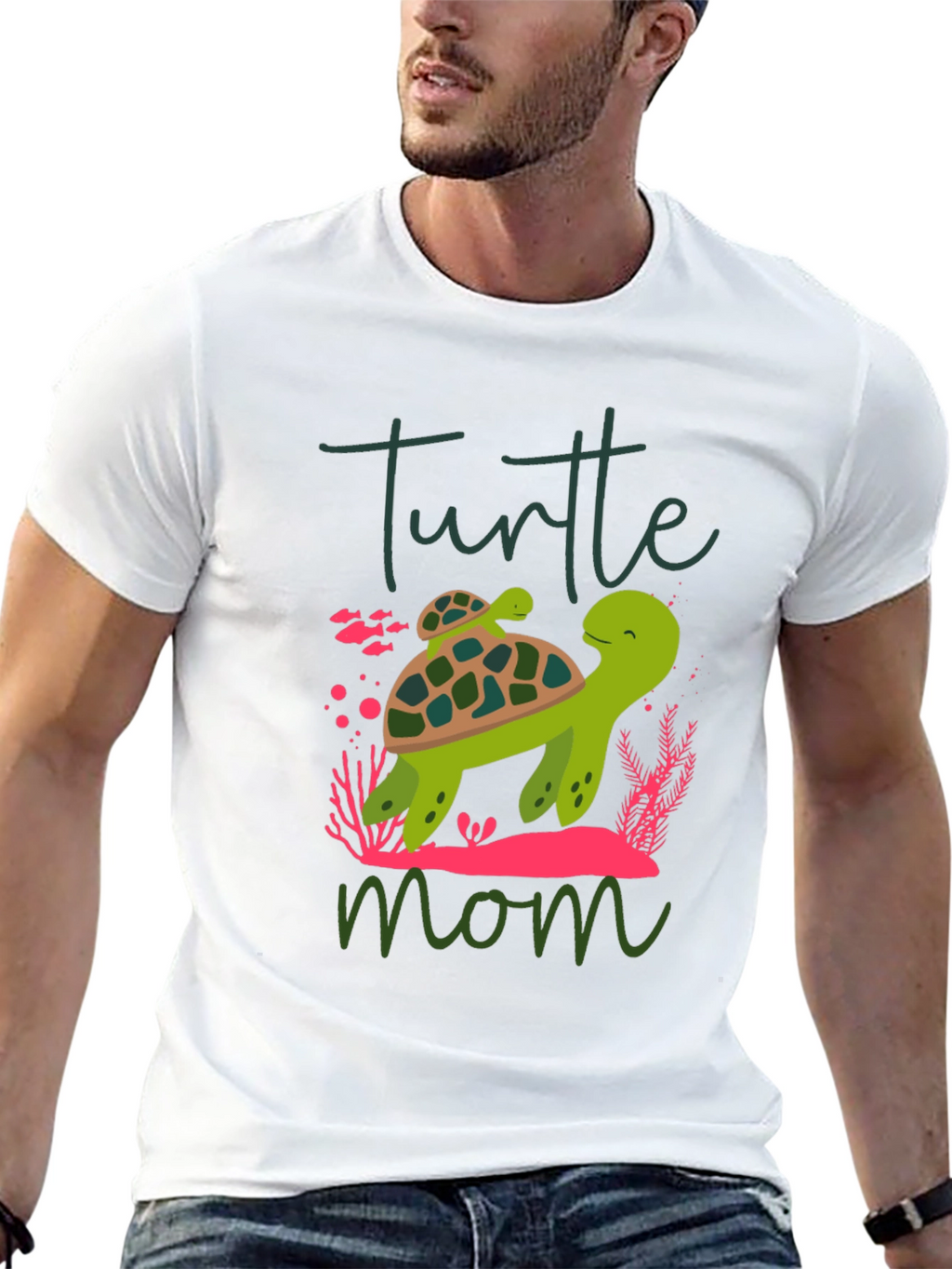 Turtle Mom Graphic T-Shirt Cute Animal Tee
