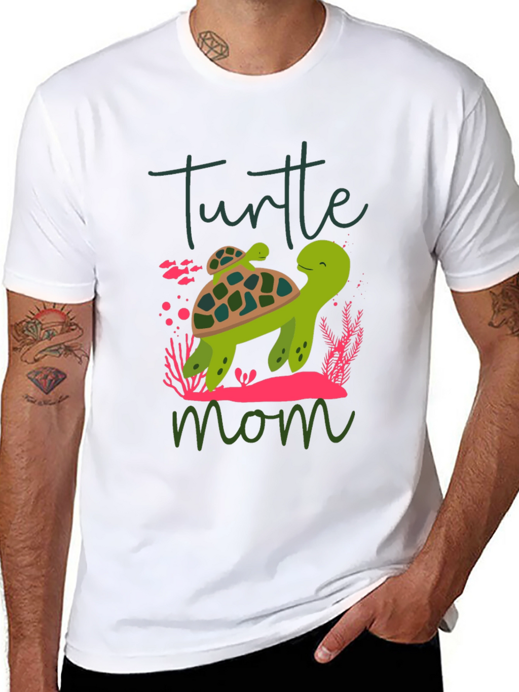 Turtle Mom Graphic T-Shirt Cute Animal Tee