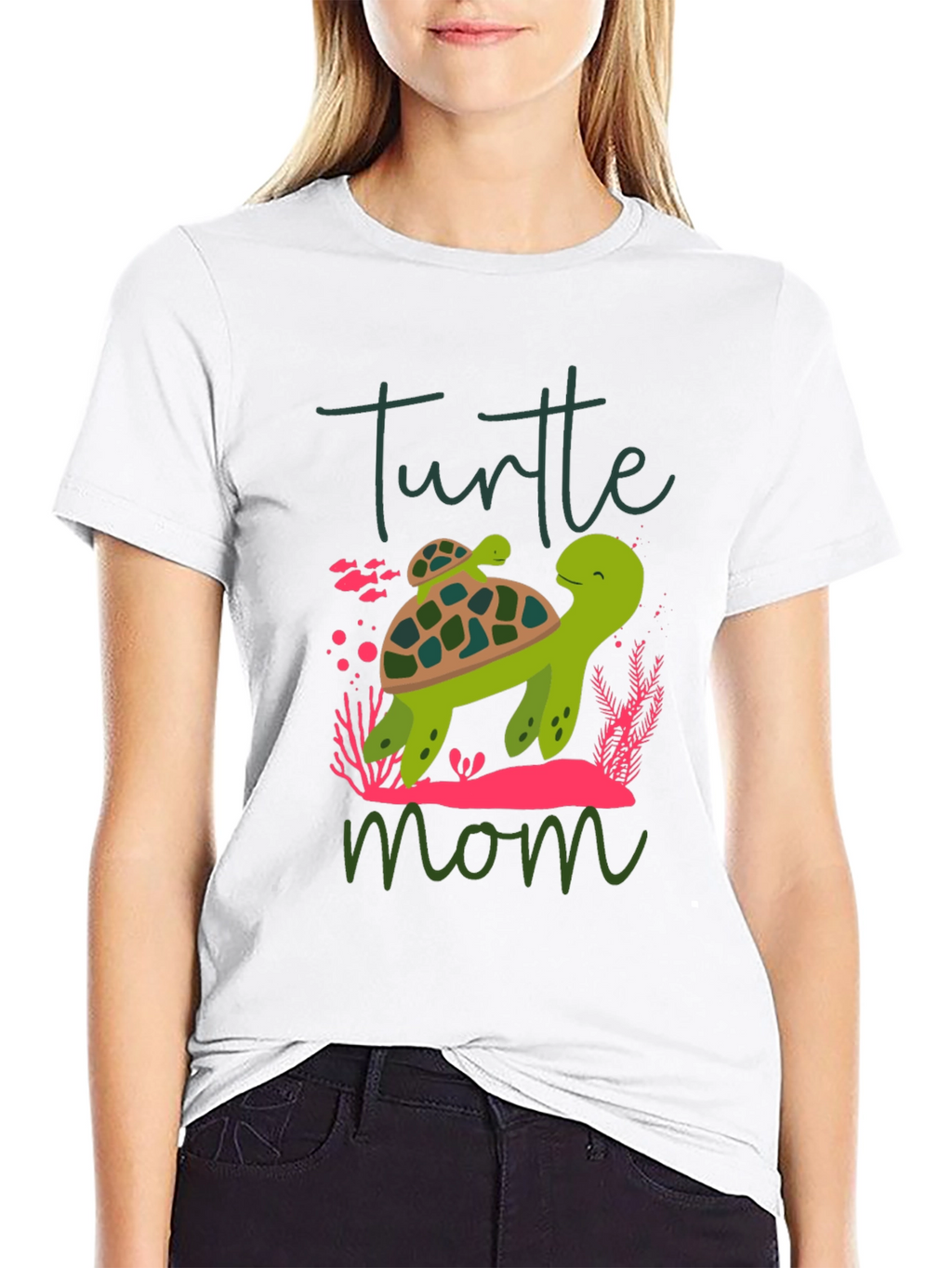 Turtle Mom Graphic T-Shirt Cute Animal Tee