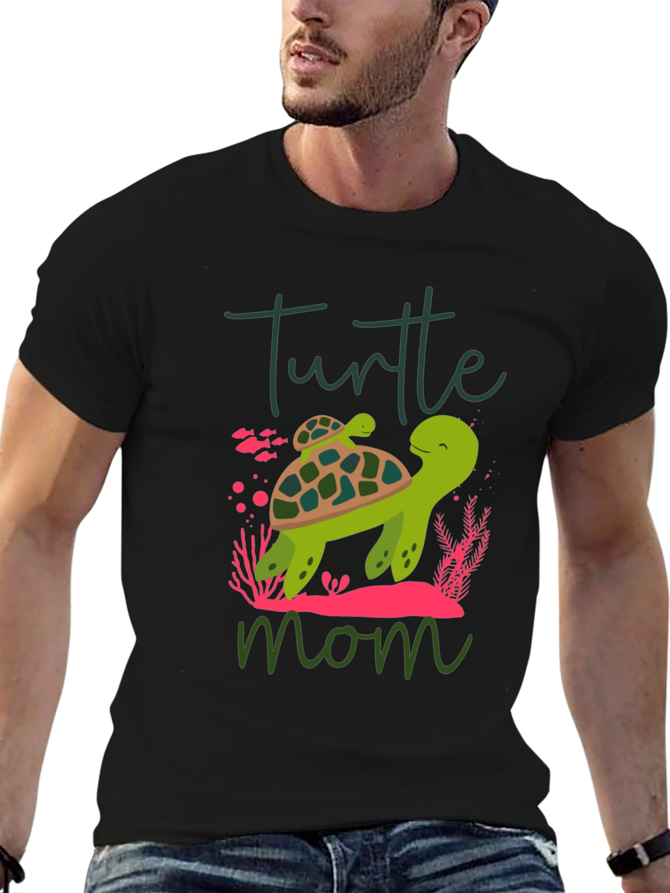 Turtle Mom Graphic T-Shirt Cute Animal Tee