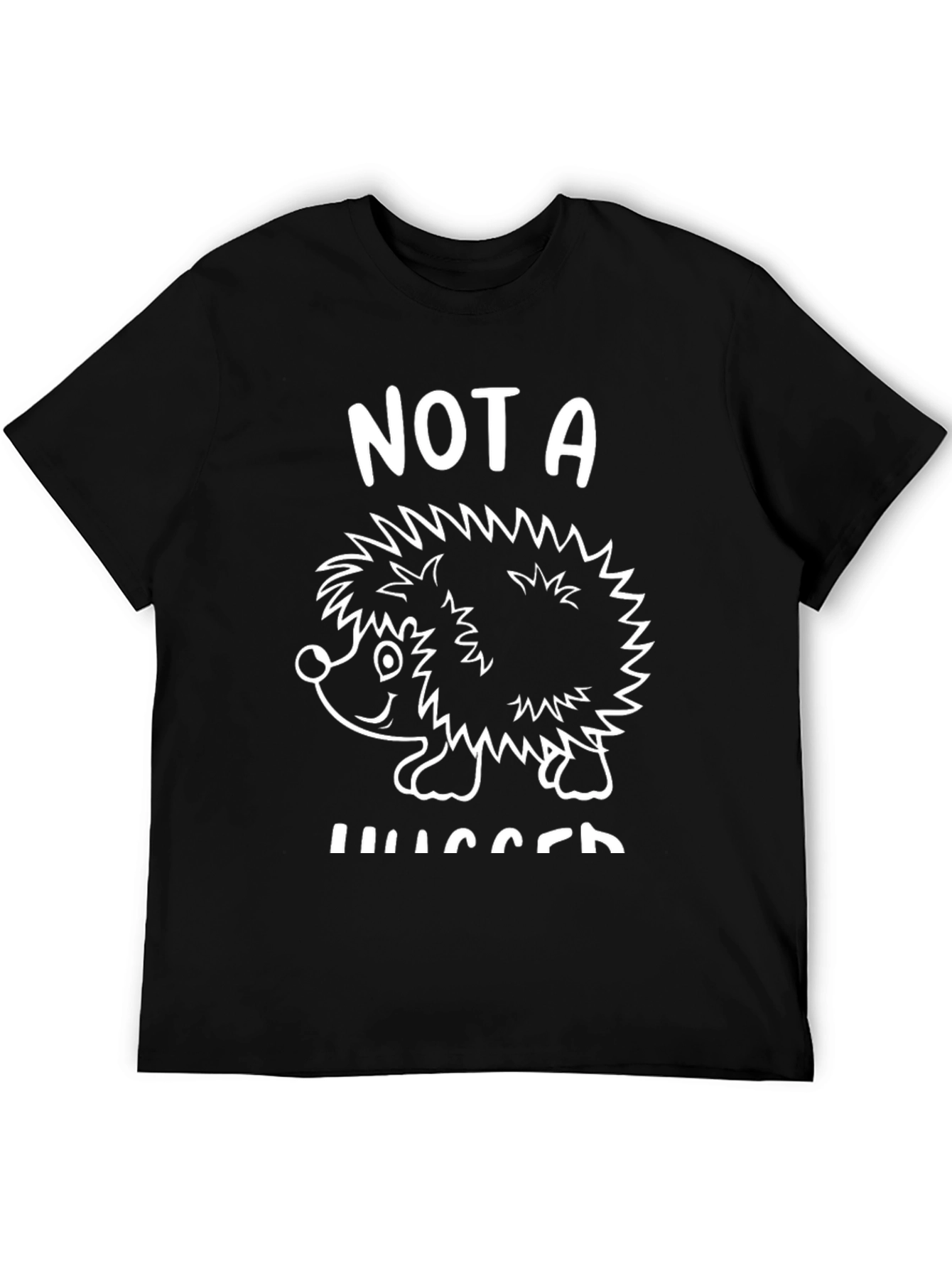 Not A Hugger Hedgehog Graphic Tee - Black Unisex T-Shirt