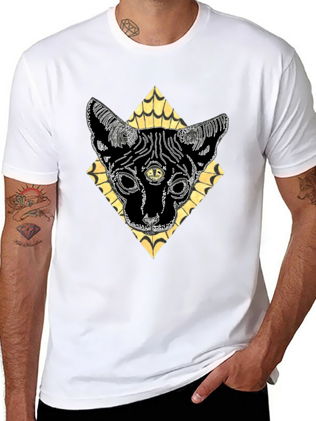 Mystic Cat T-Shirt - Third Eye Feline Design