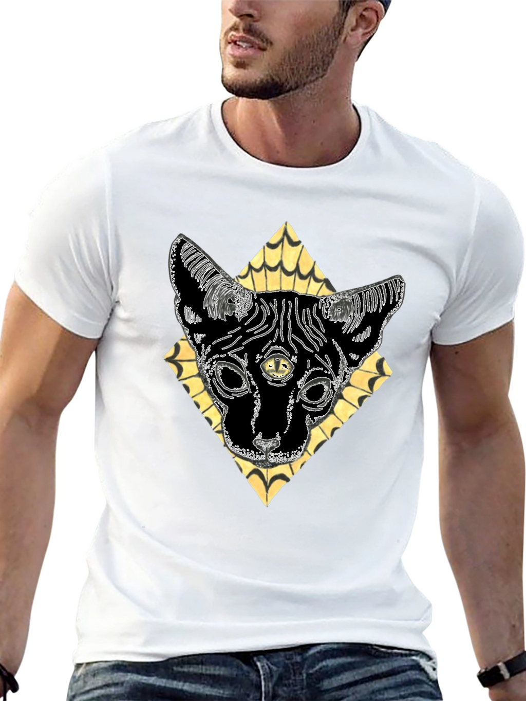 Mystic Cat T-Shirt - Third Eye Feline Design