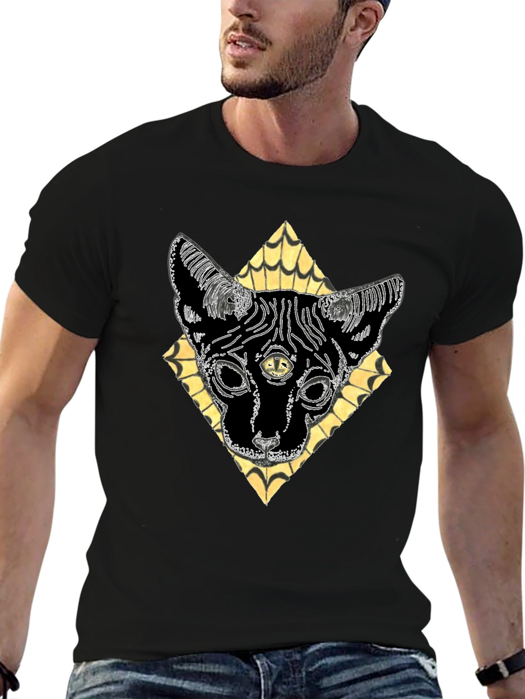 Mystic Cat T-Shirt - Third Eye Feline Design