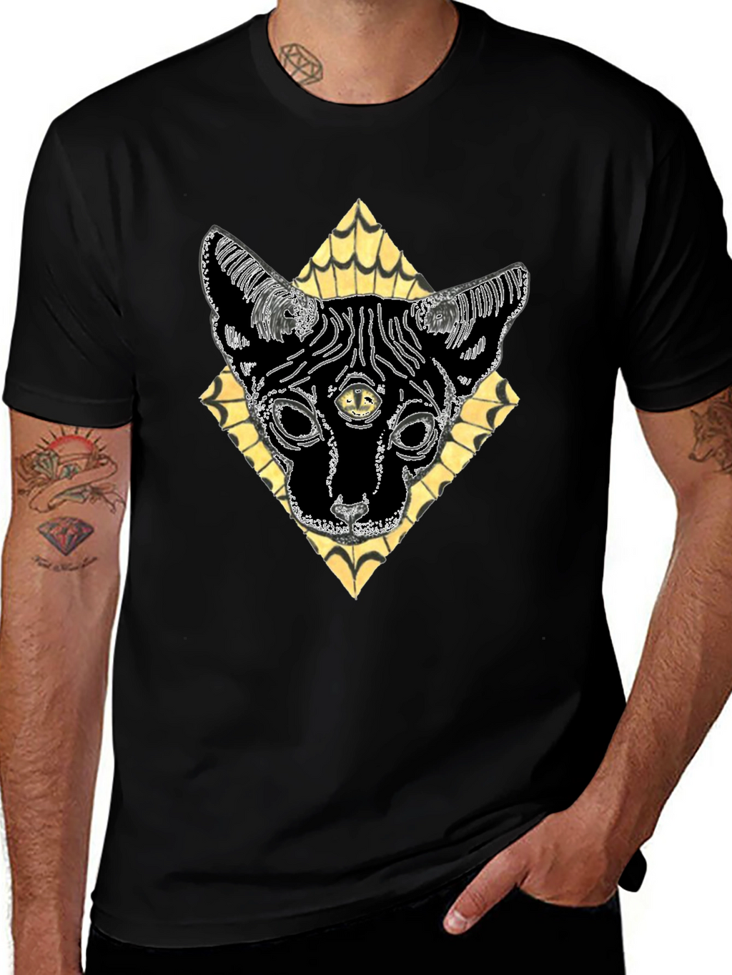 Mystic Cat T-Shirt - Third Eye Feline Design