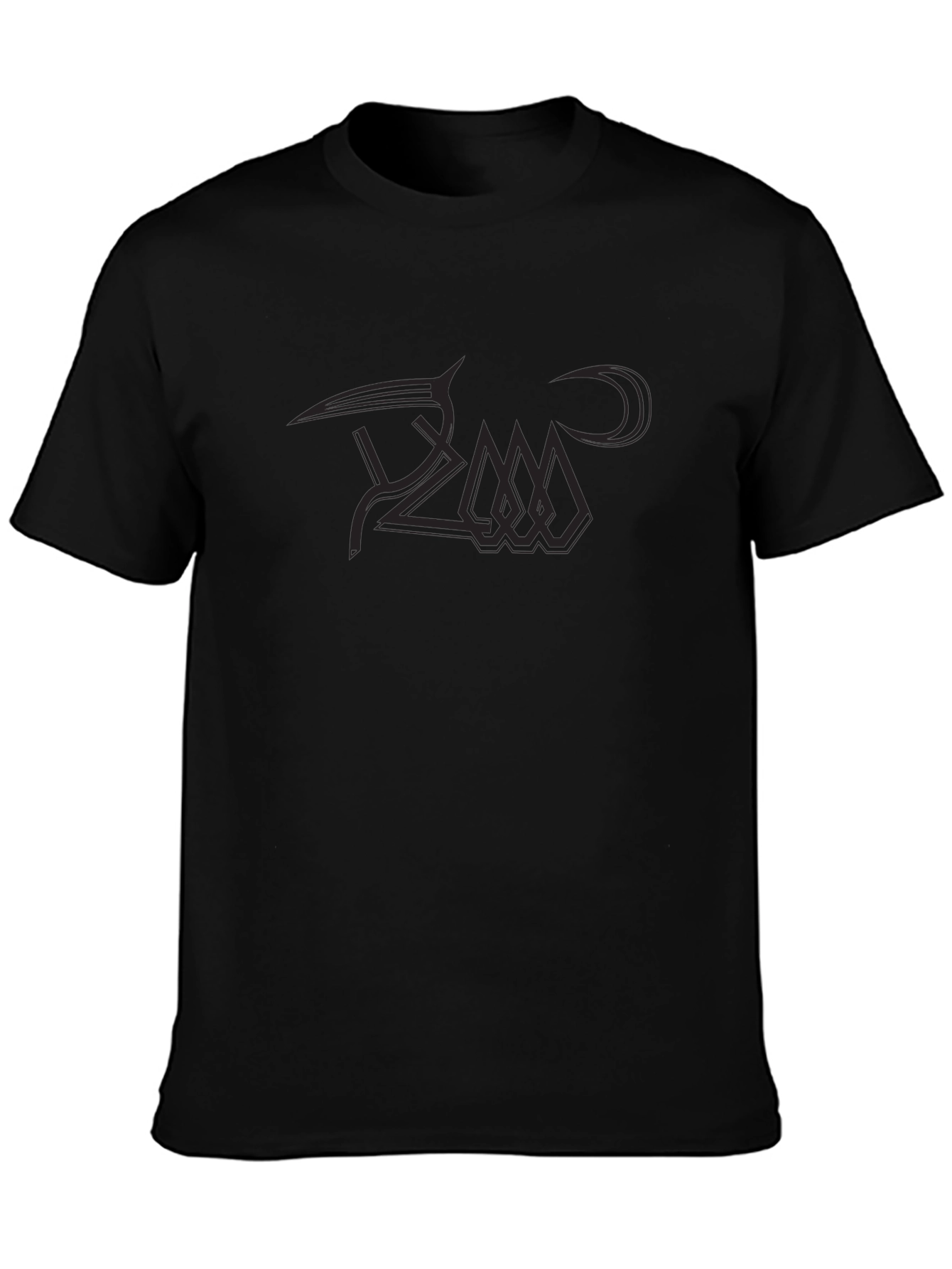 Modern Graphic Print Black T-Shirt