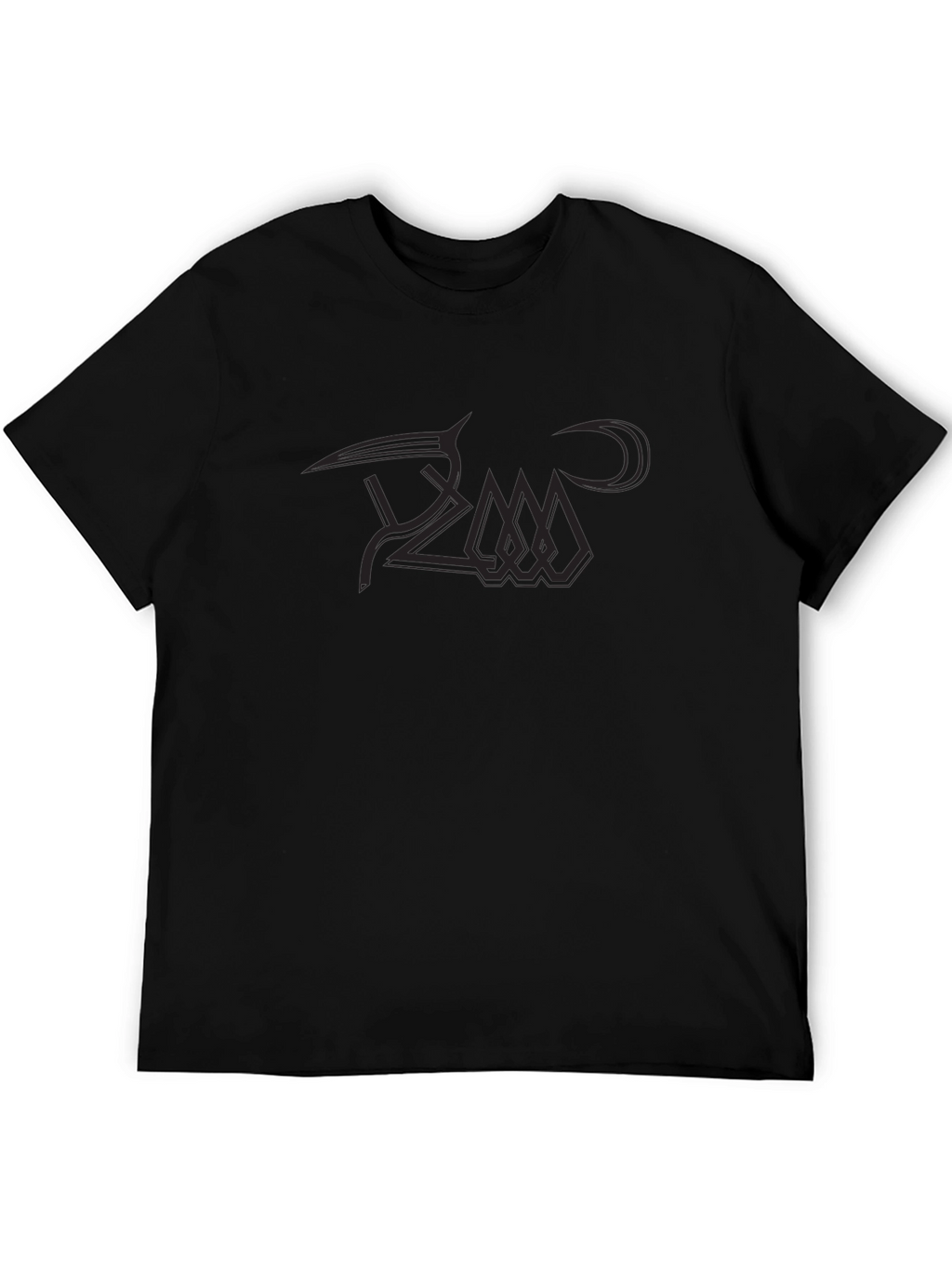 Modern Graphic Print Black T-Shirt