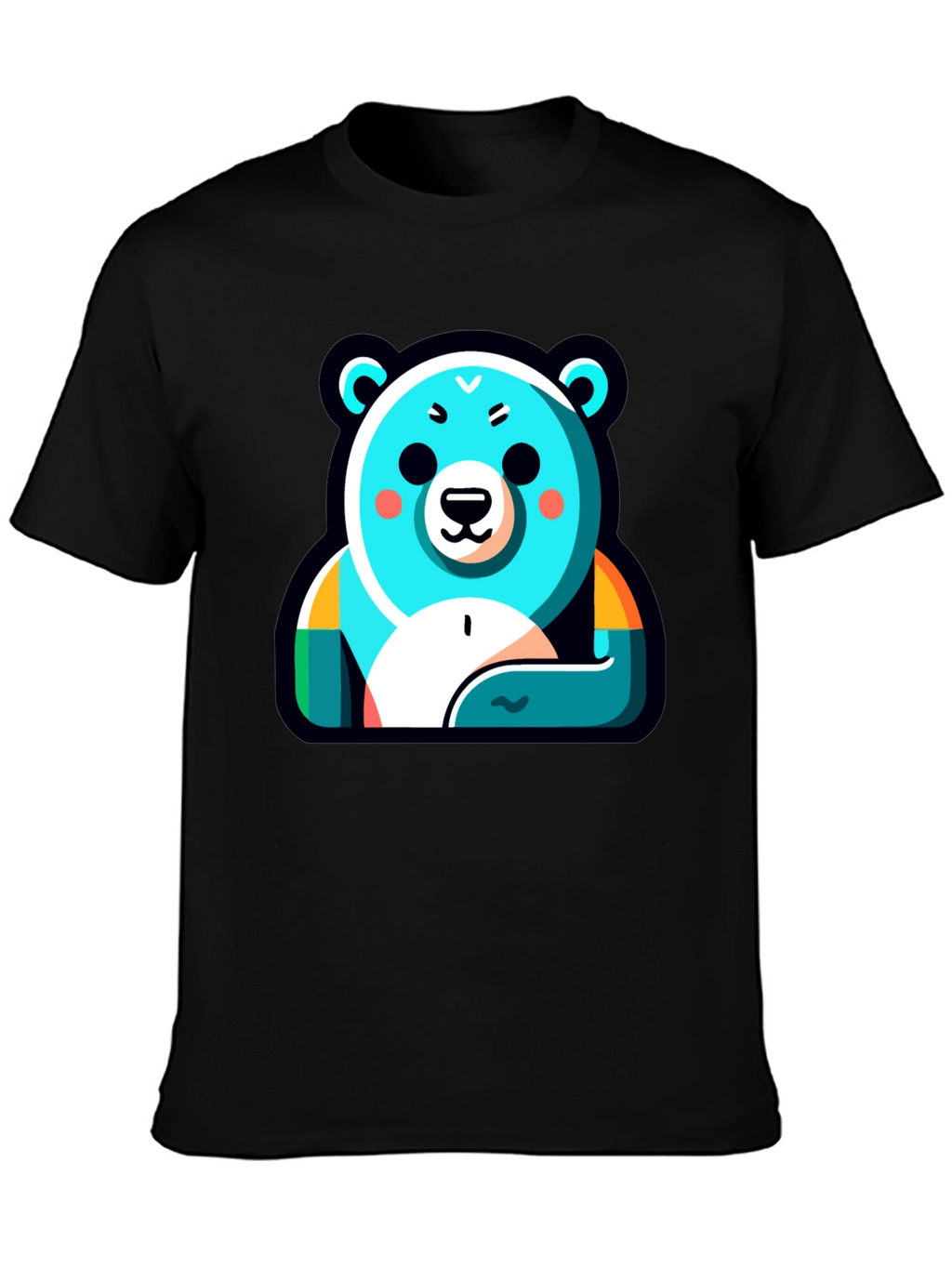 Cool Bear Graphic Tee - Black Cotton Blend