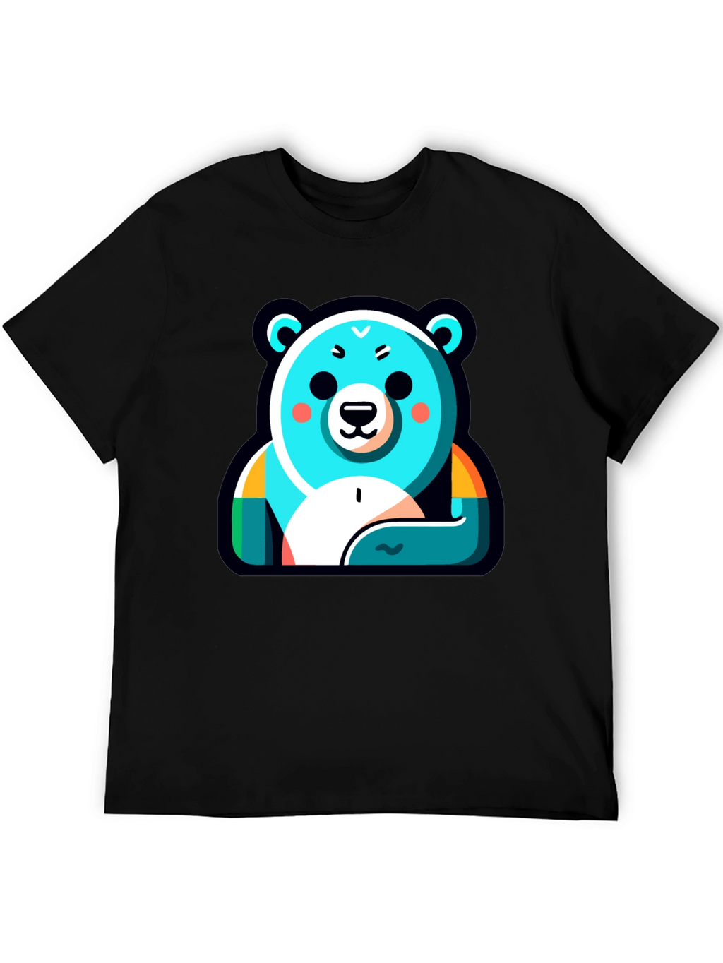 Cool Bear Graphic Tee - Black Cotton Blend
