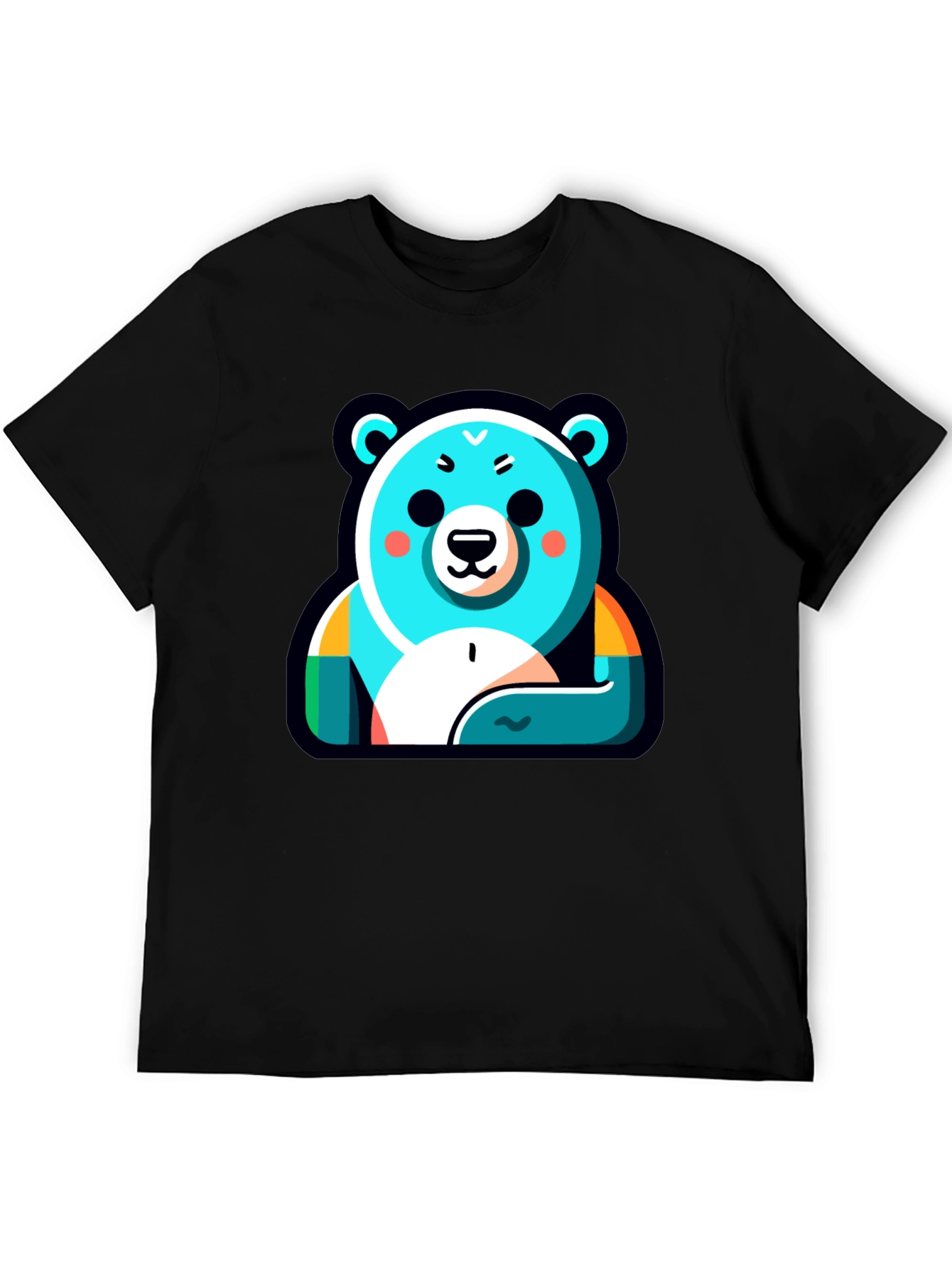 Cool Bear Graphic Tee - Black Cotton Blend