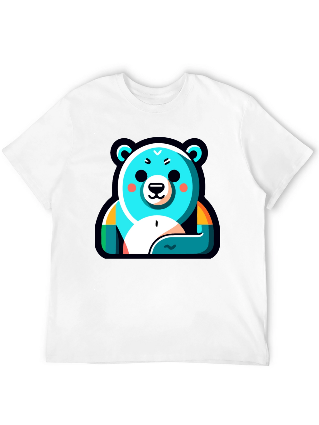 Cool Bear Graphic Tee - Black Cotton Blend
