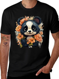 Panda Floral Graphic Tee - Stylish Animal Print