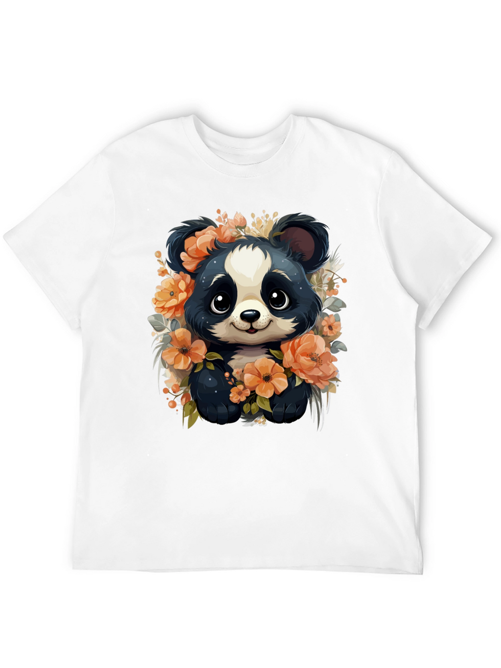 Panda Floral Graphic Tee - Stylish Animal Print
